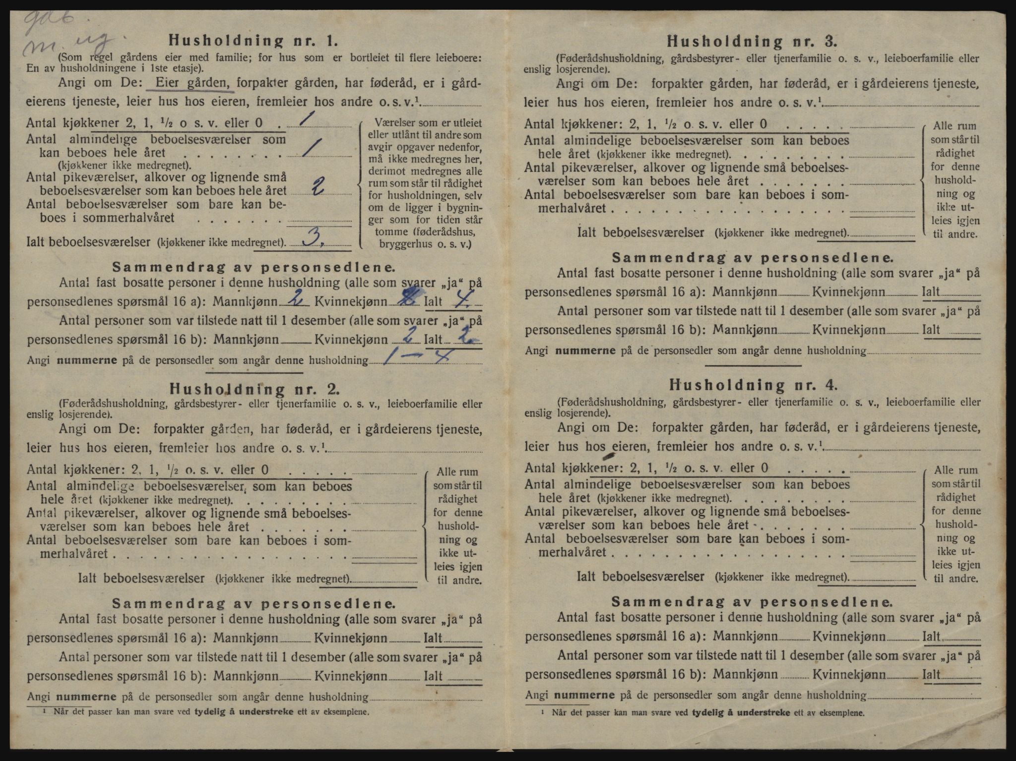 SAT, 1920 census for Meråker, 1920, p. 847