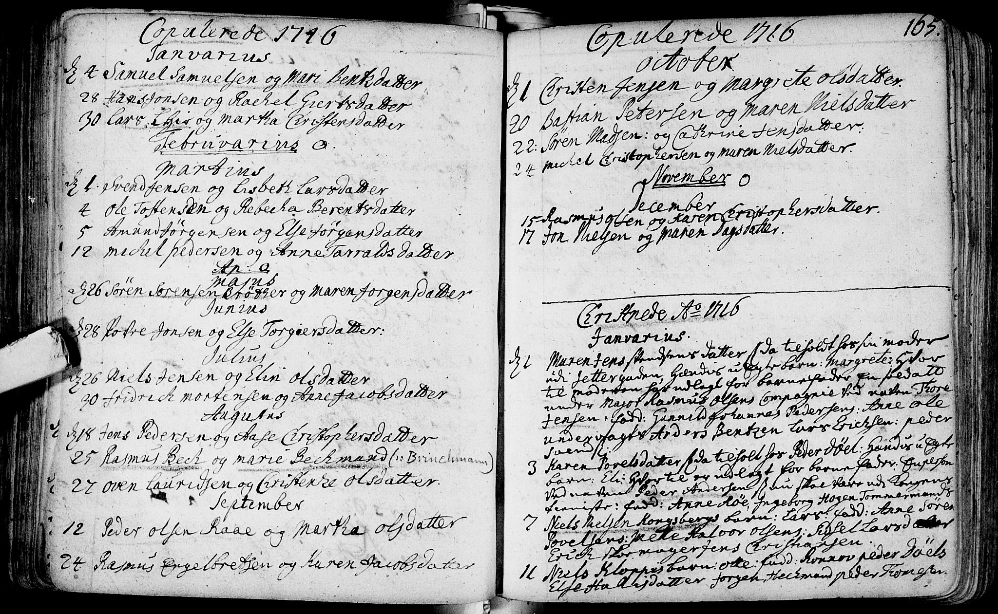 Bragernes kirkebøker, SAKO/A-6/F/Fa/L0003: Parish register (official) no. I 3, 1706-1734, p. 165