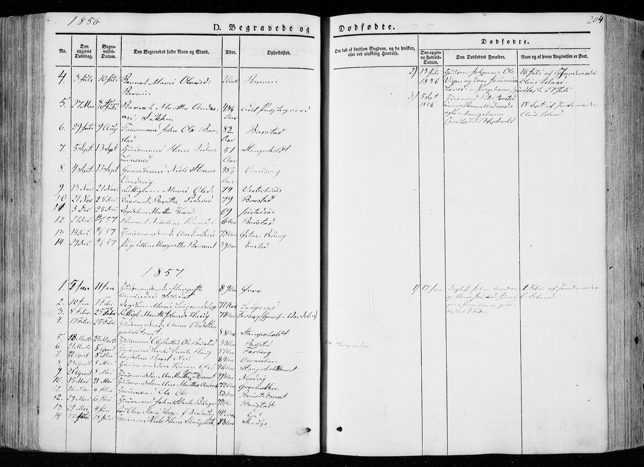 Ministerialprotokoller, klokkerbøker og fødselsregistre - Nord-Trøndelag, AV/SAT-A-1458/722/L0218: Parish register (official) no. 722A05, 1843-1868, p. 204