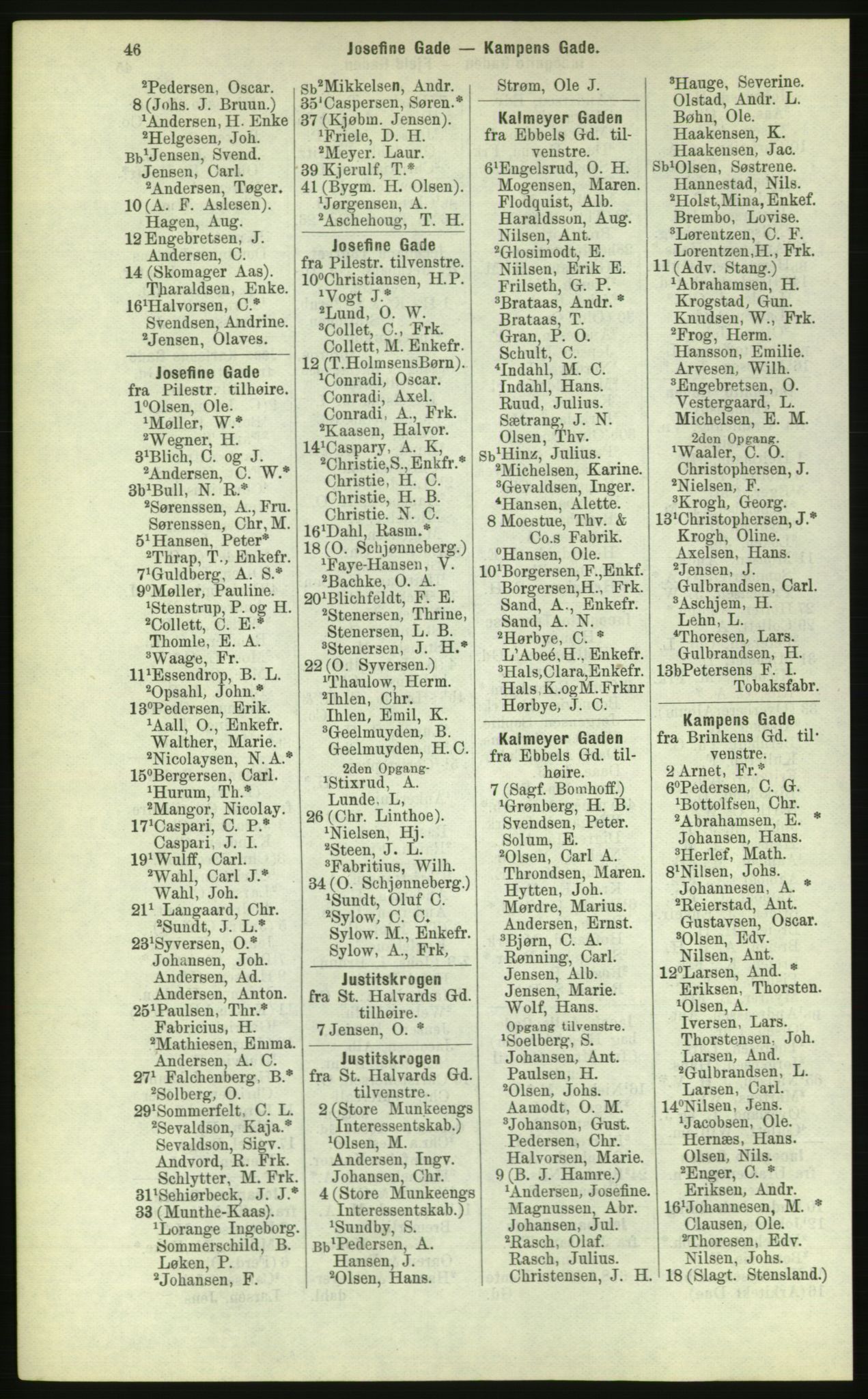 Kristiania/Oslo adressebok, PUBL/-, 1884, p. 46