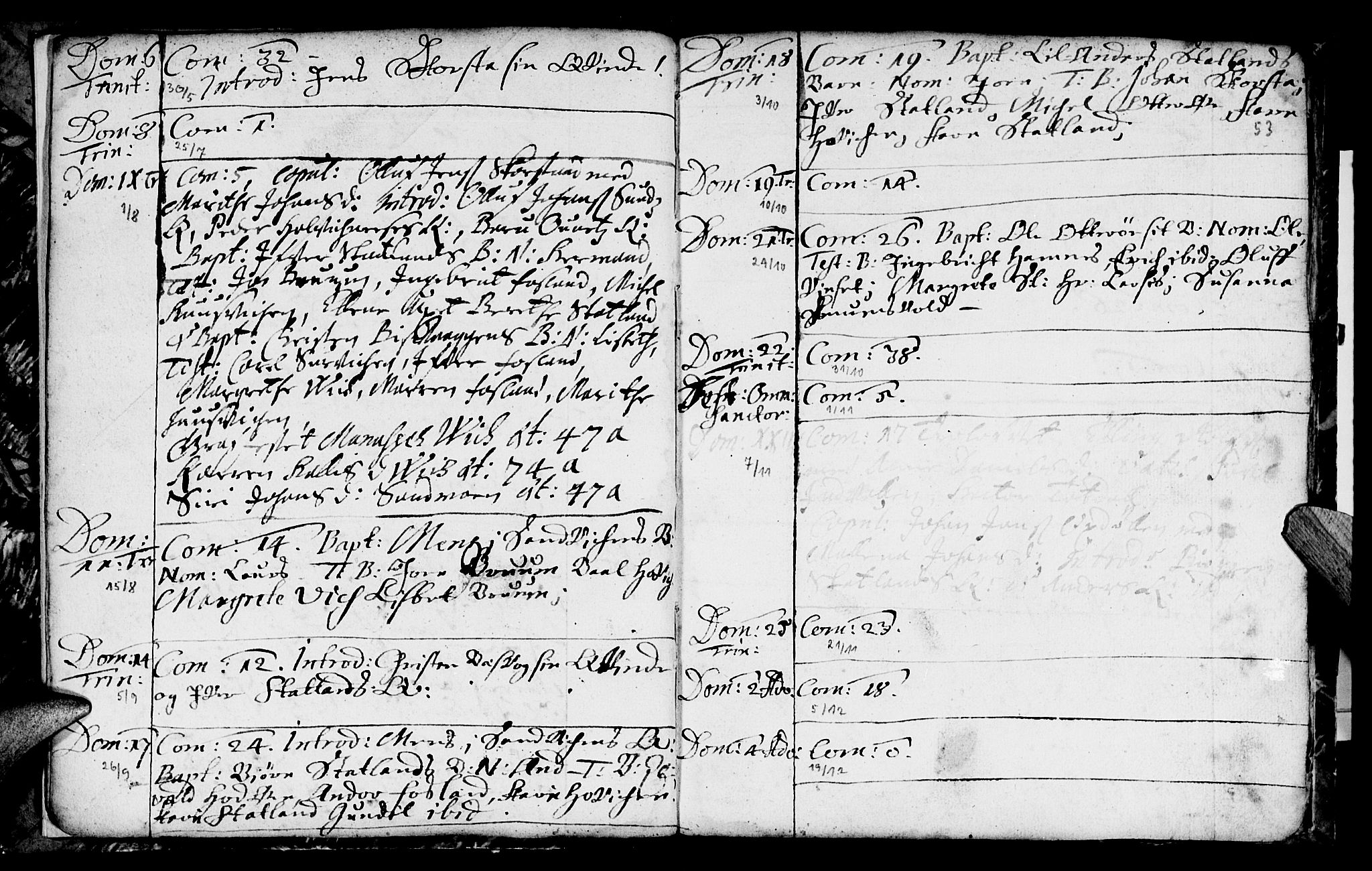 Ministerialprotokoller, klokkerbøker og fødselsregistre - Nord-Trøndelag, SAT/A-1458/774/L0627: Parish register (official) no. 774A01, 1693-1738, p. 52-53