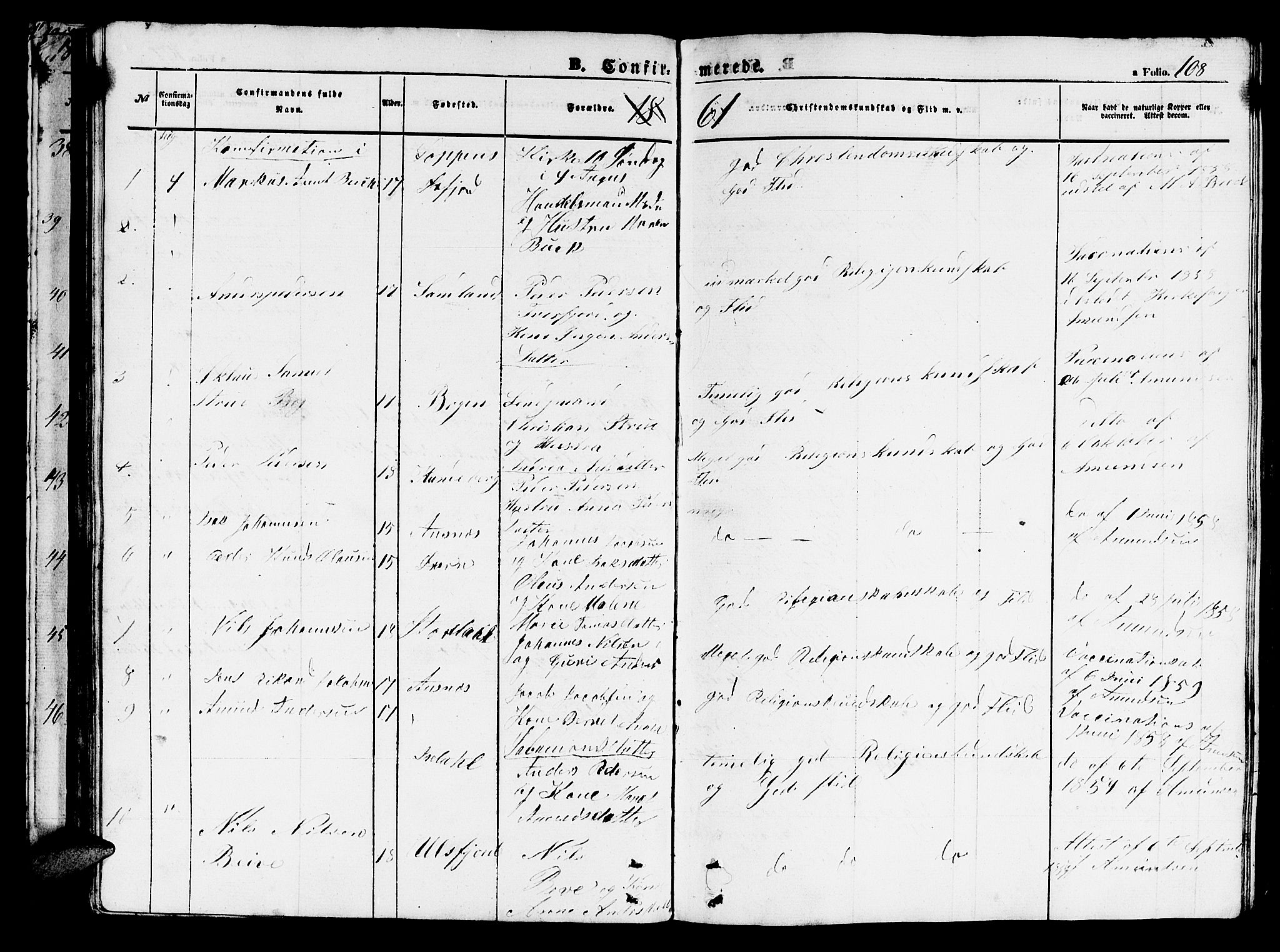 Loppa sokneprestkontor, SATØ/S-1339/H/Hb/L0002klokker: Parish register (copy) no. 2, 1850-1880, p. 108