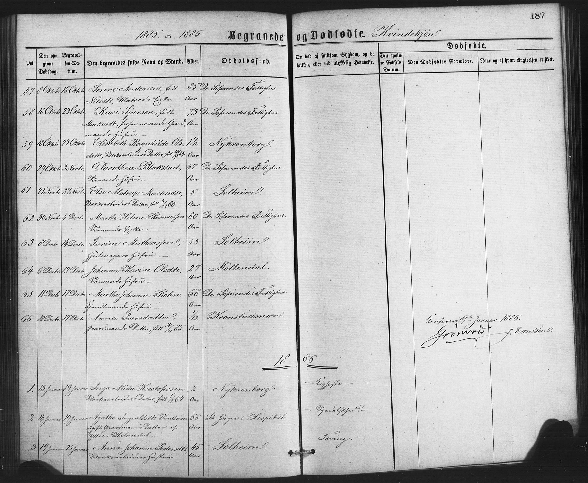 St. Jørgens hospital og Årstad sokneprestembete, AV/SAB-A-99934: Parish register (copy) no. A 8, 1872-1886, p. 187