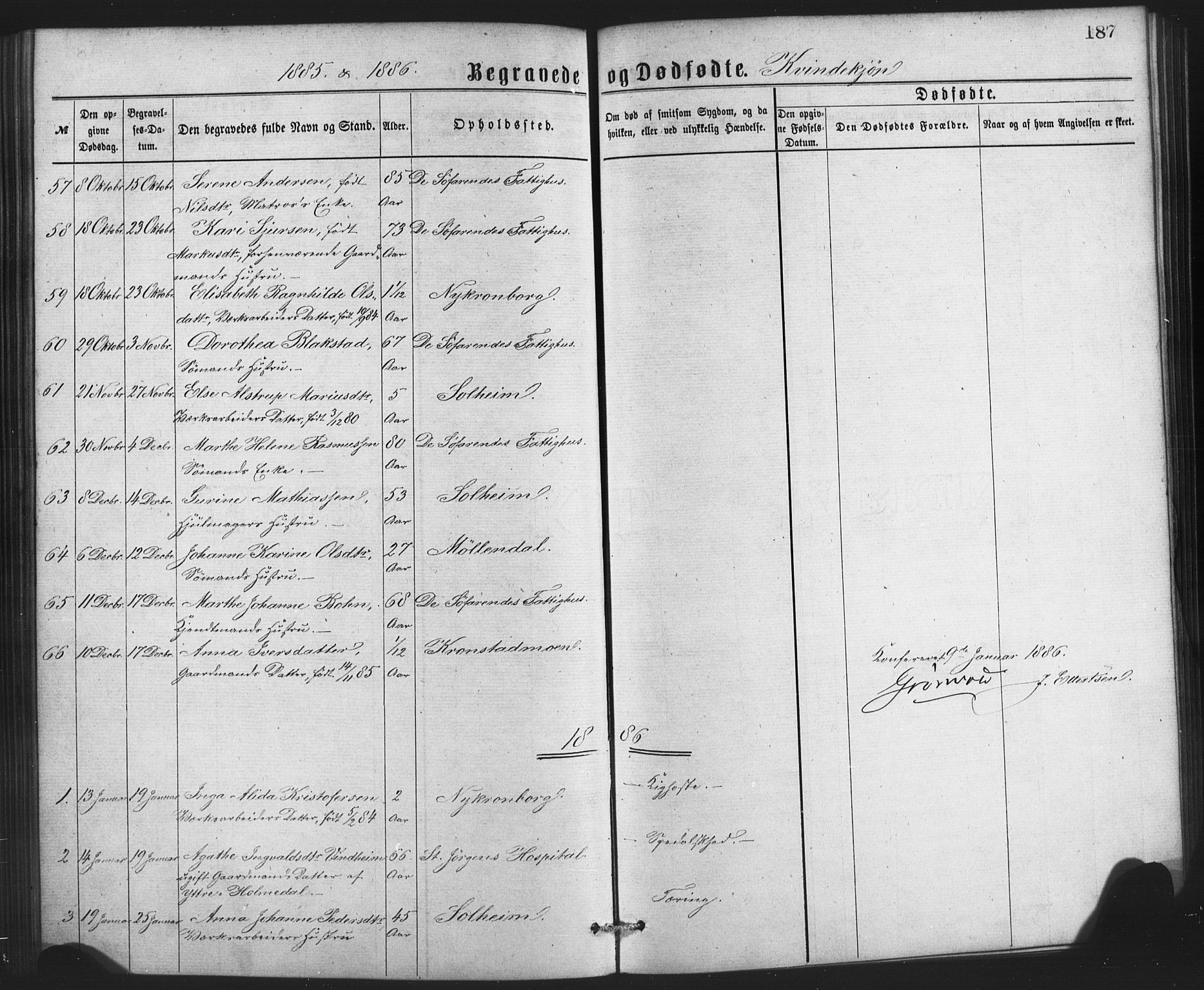 St. Jørgens hospital og Årstad sokneprestembete, AV/SAB-A-99934: Parish register (copy) no. A 8, 1872-1886, p. 187