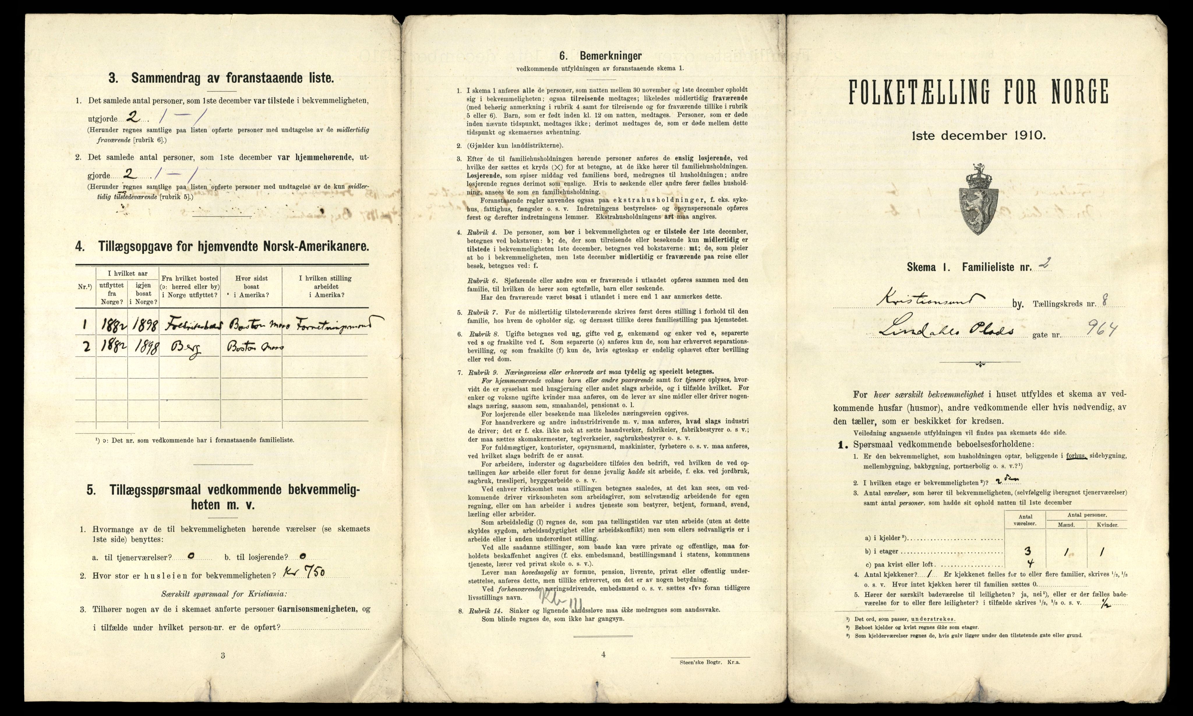 RA, 1910 census for Kristiansund, 1910, p. 1725