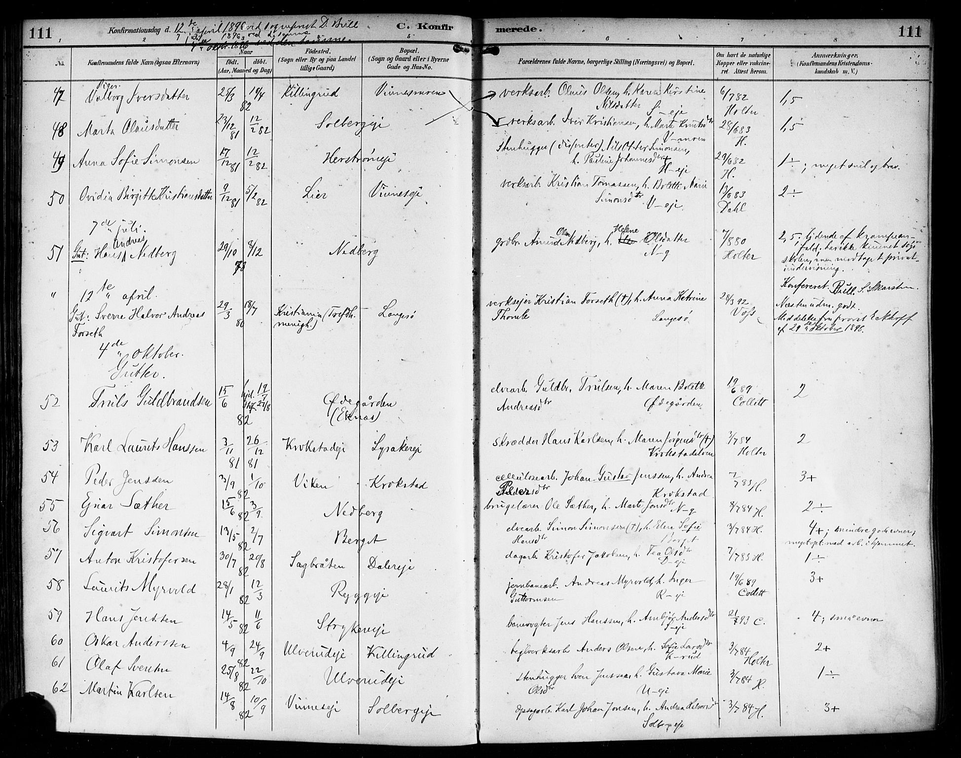 Nedre Eiker kirkebøker, AV/SAKO-A-612/F/Fa/L0004: Parish register (official) no. 4, 1893-1898, p. 111