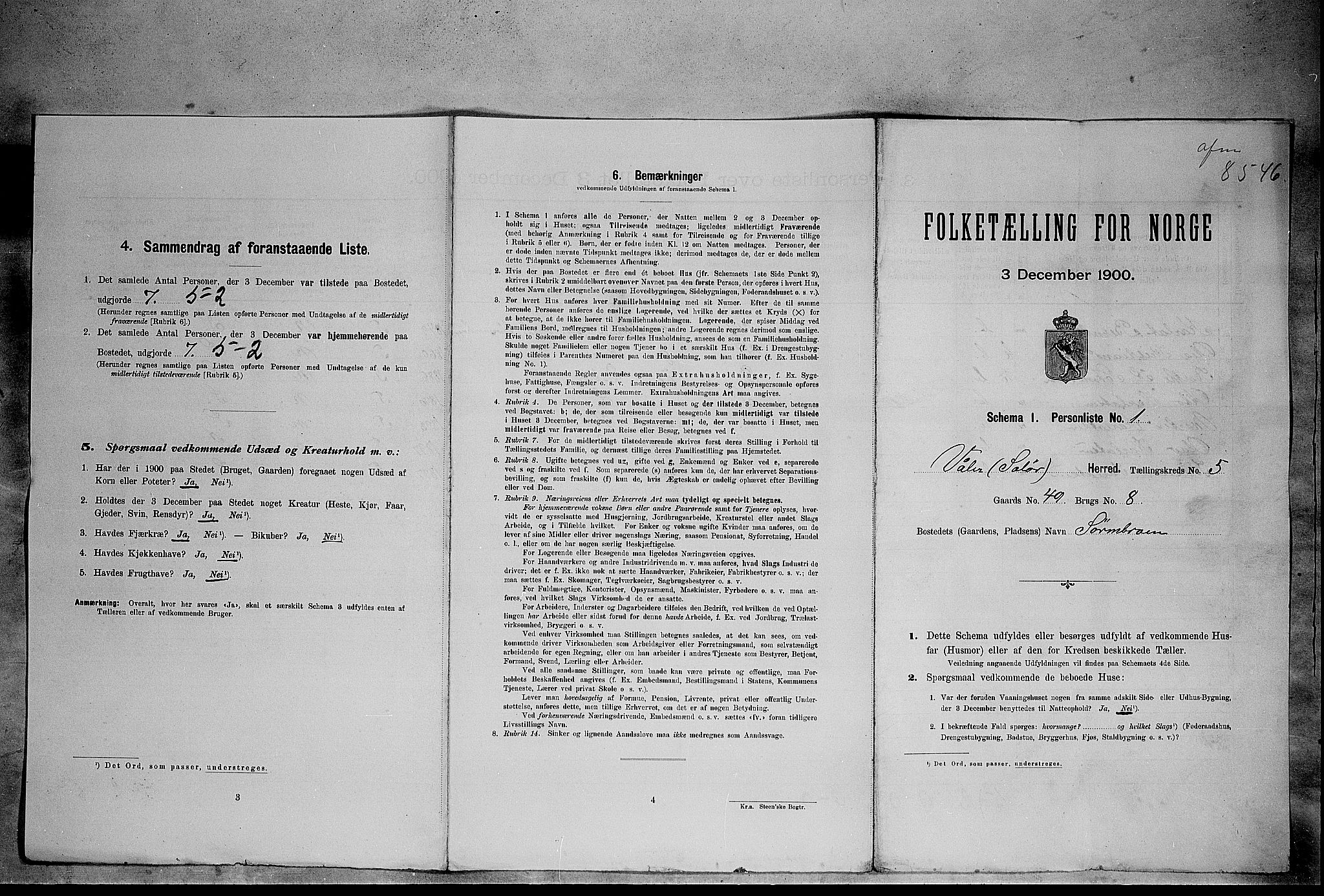 SAH, 1900 census for Våler, 1900, p. 643