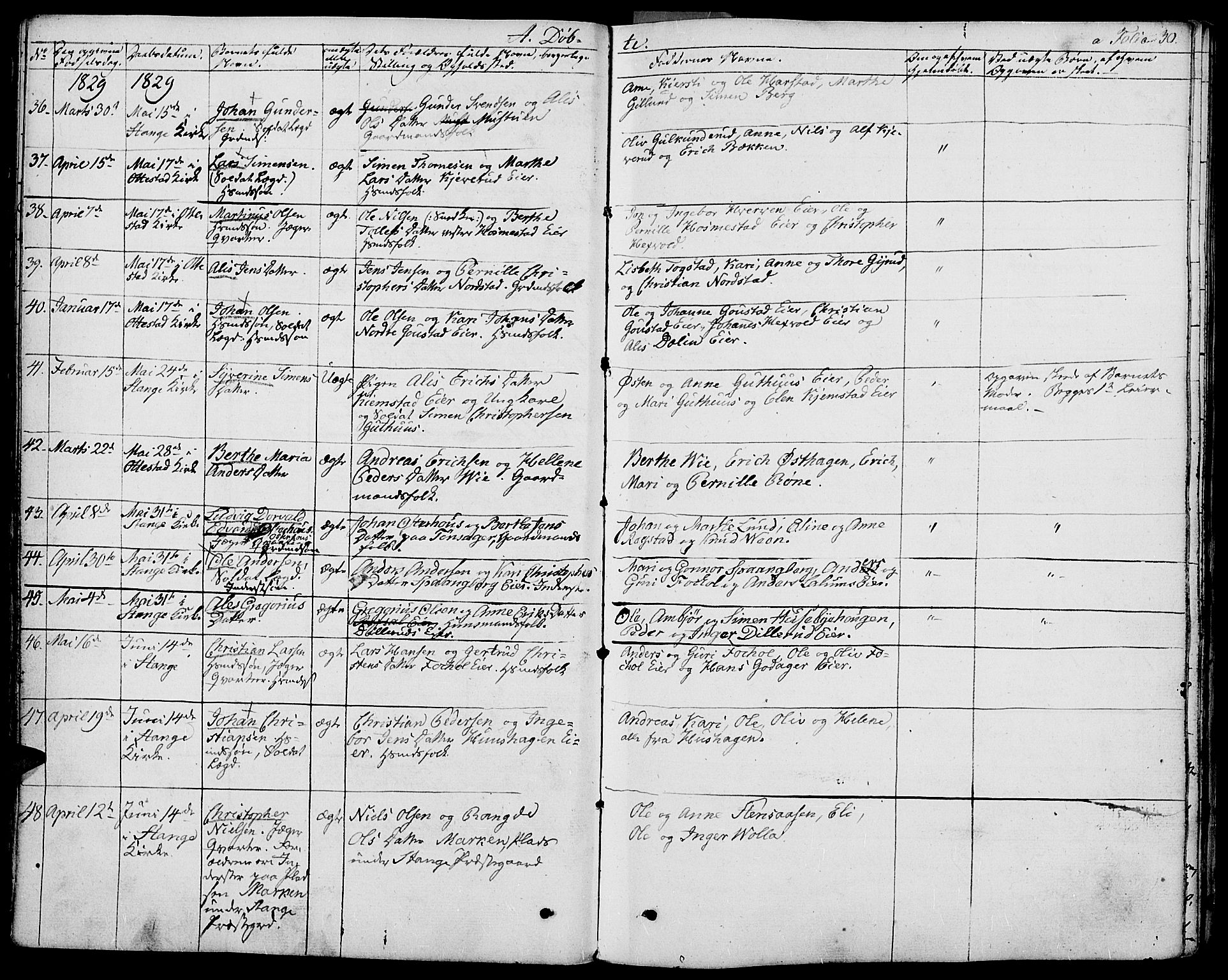 Stange prestekontor, AV/SAH-PREST-002/K/L0009: Parish register (official) no. 9, 1826-1835, p. 30