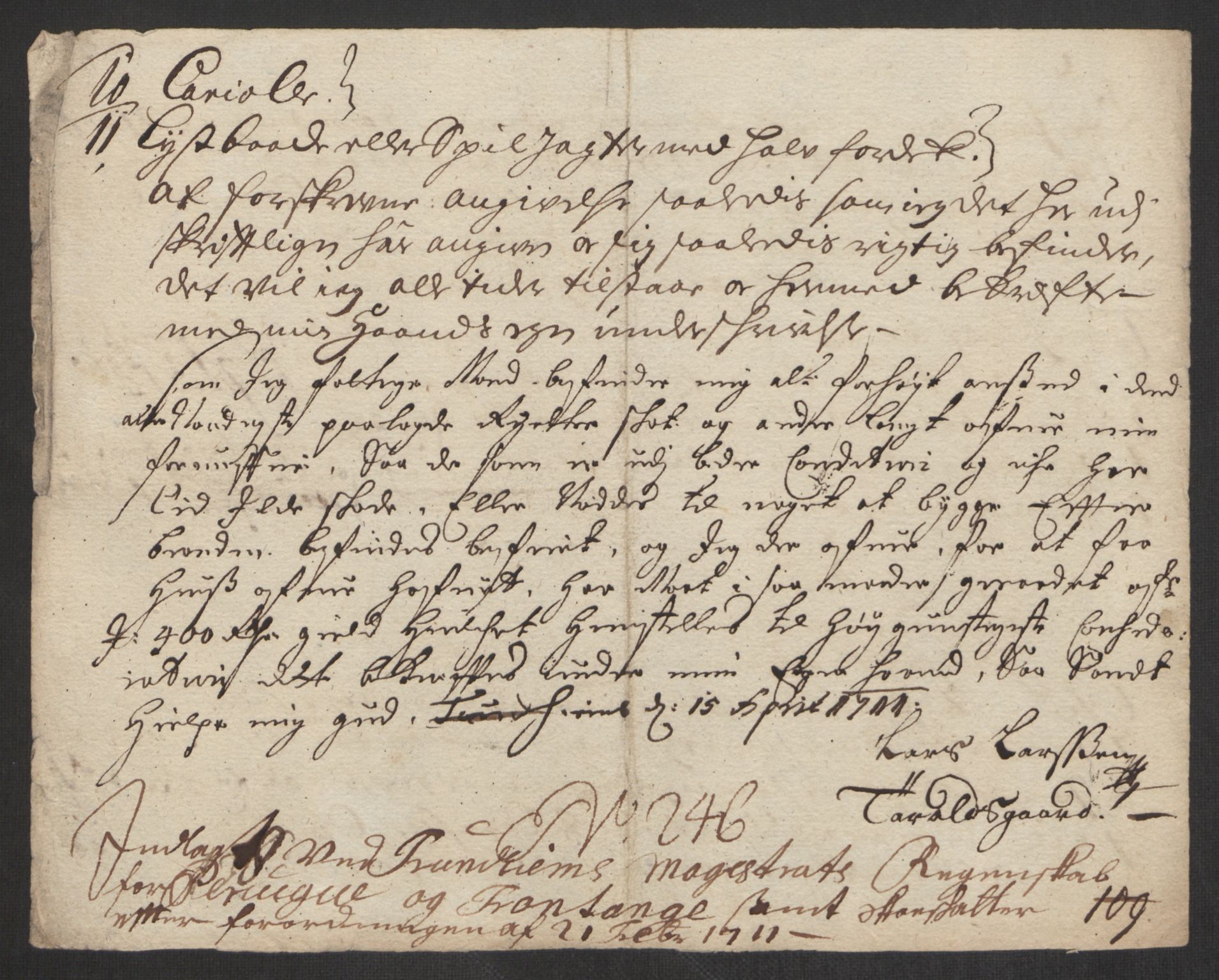 Rentekammeret inntil 1814, Reviderte regnskaper, Byregnskaper, AV/RA-EA-4066/R/Rs/L0507: [S3] Kontribusjonsregnskap, 1699-1711, p. 696