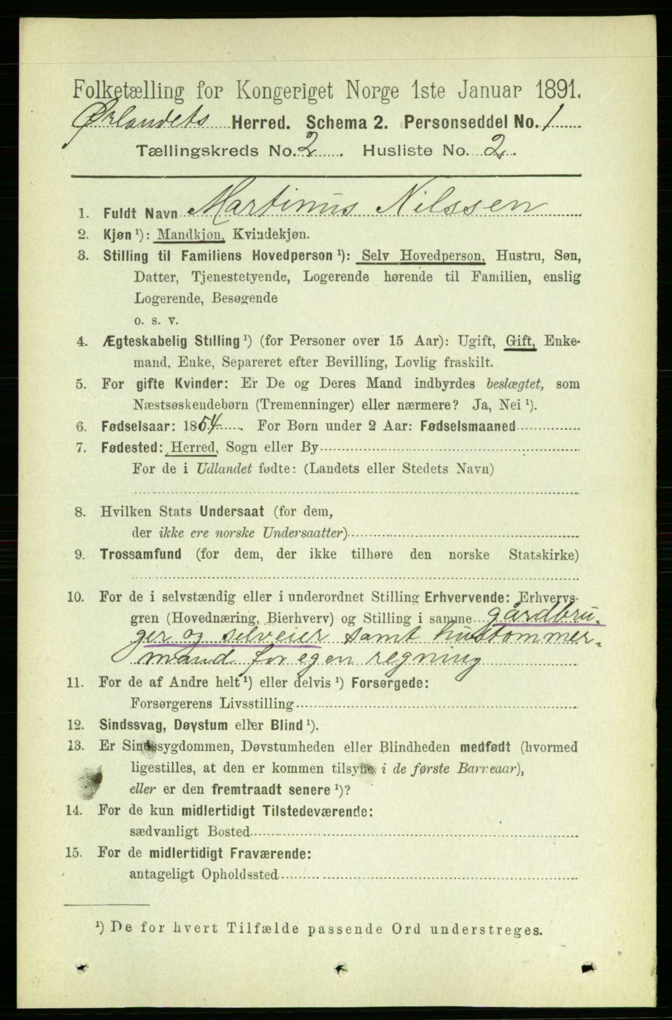 RA, 1891 census for 1621 Ørland, 1891, p. 486