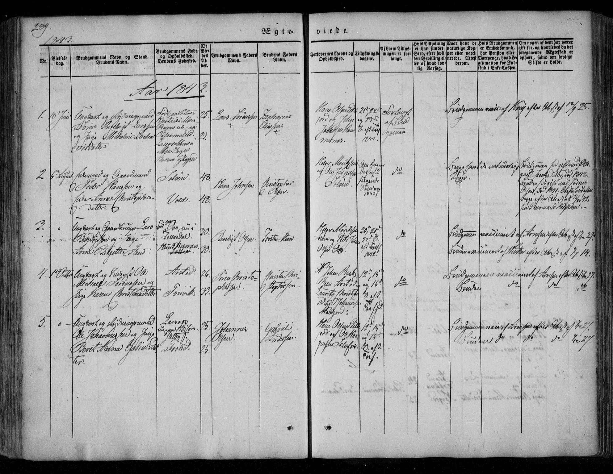 Ministerialprotokoller, klokkerbøker og fødselsregistre - Nordland, AV/SAT-A-1459/846/L0644: Parish register (official) no. 846A02, 1837-1872, p. 289