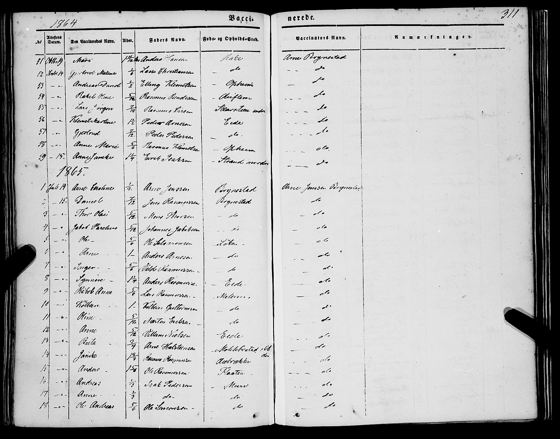 Innvik sokneprestembete, AV/SAB-A-80501: Parish register (official) no. A 5, 1847-1865, p. 311