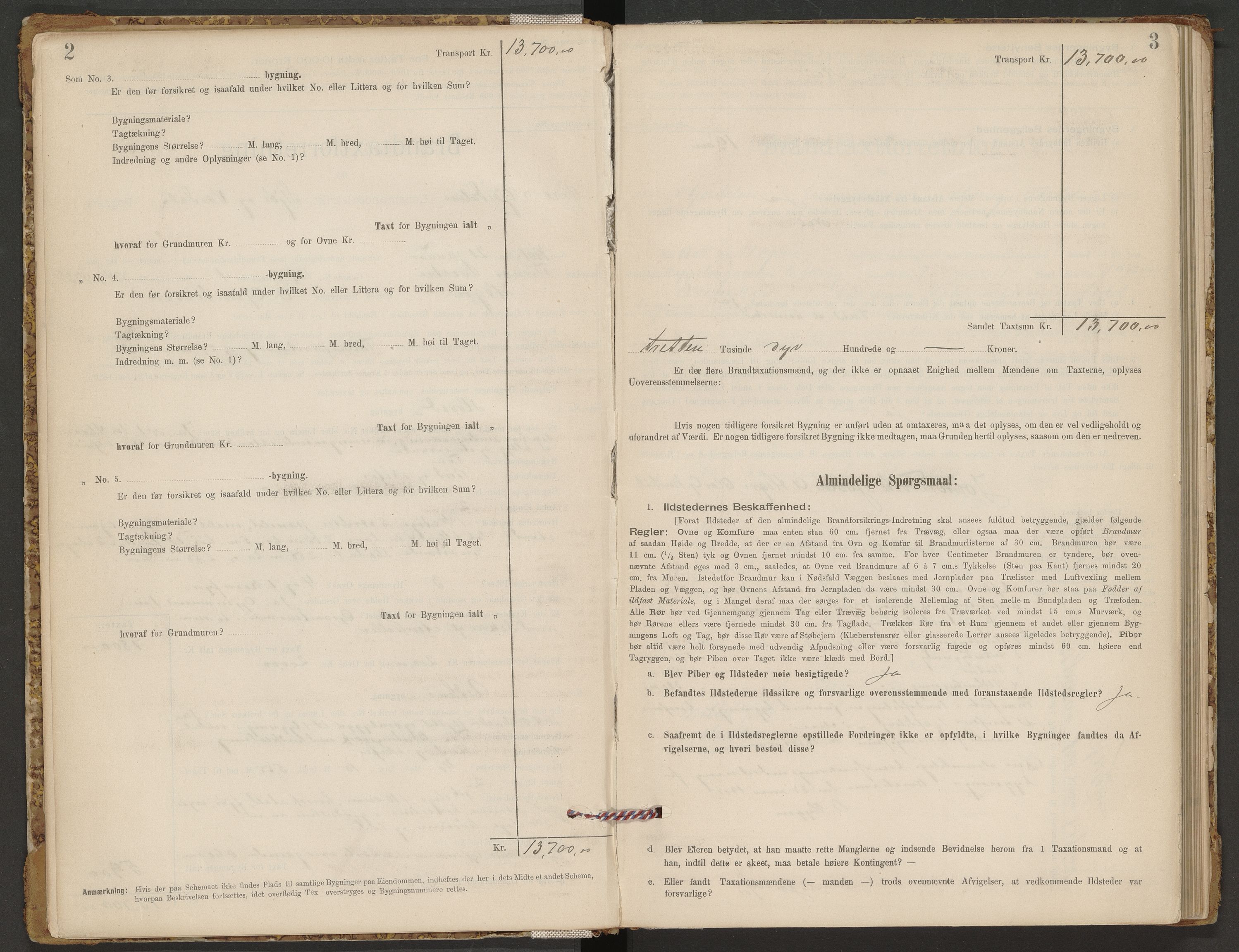 Norges Brannkasse Øvre Stjørdal, AV/SAT-A-1345/Fb/L0001: Branntakstprotokoll, 1901-1932, p. 2-3