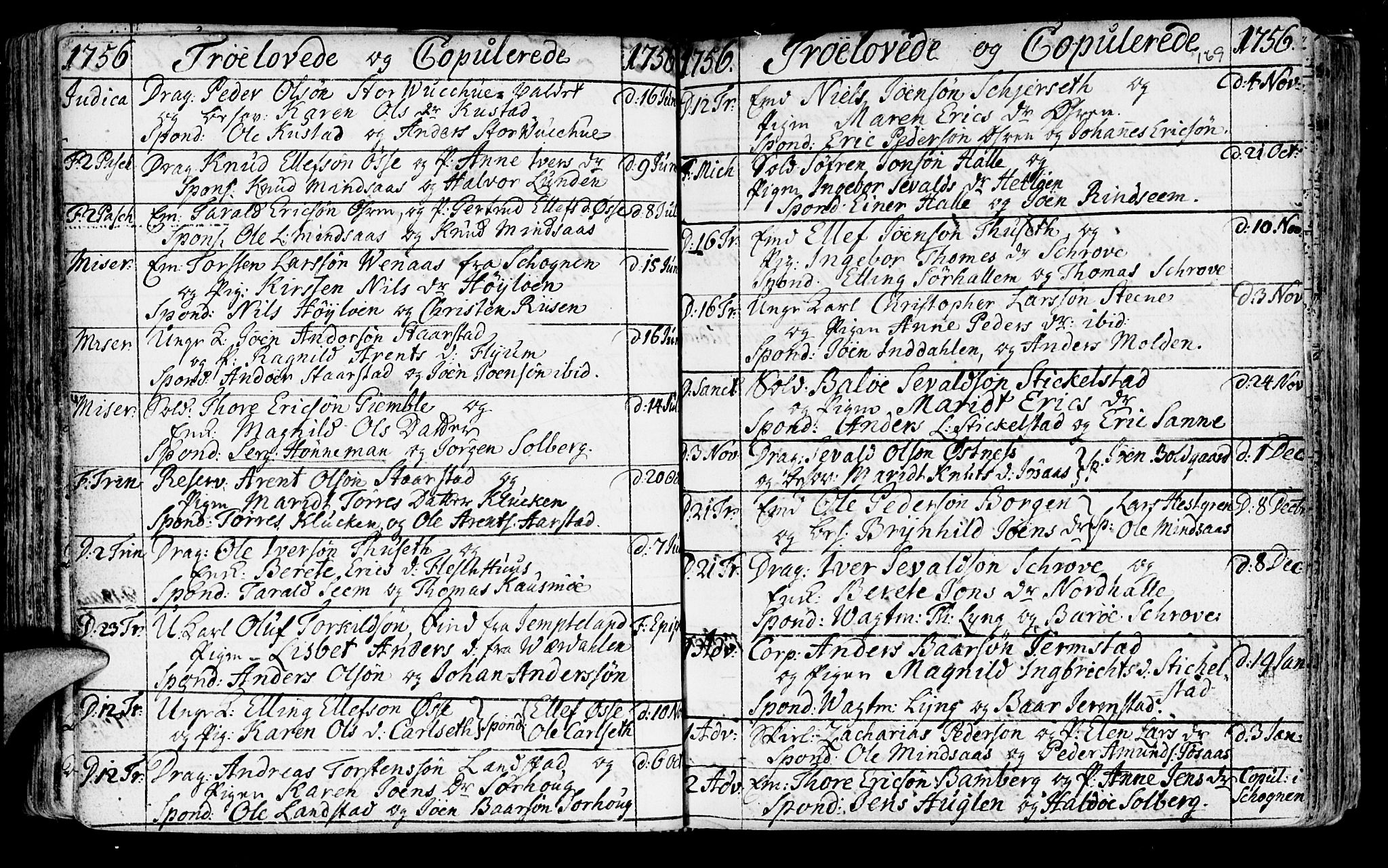 Ministerialprotokoller, klokkerbøker og fødselsregistre - Nord-Trøndelag, SAT/A-1458/723/L0231: Parish register (official) no. 723A02, 1748-1780, p. 169