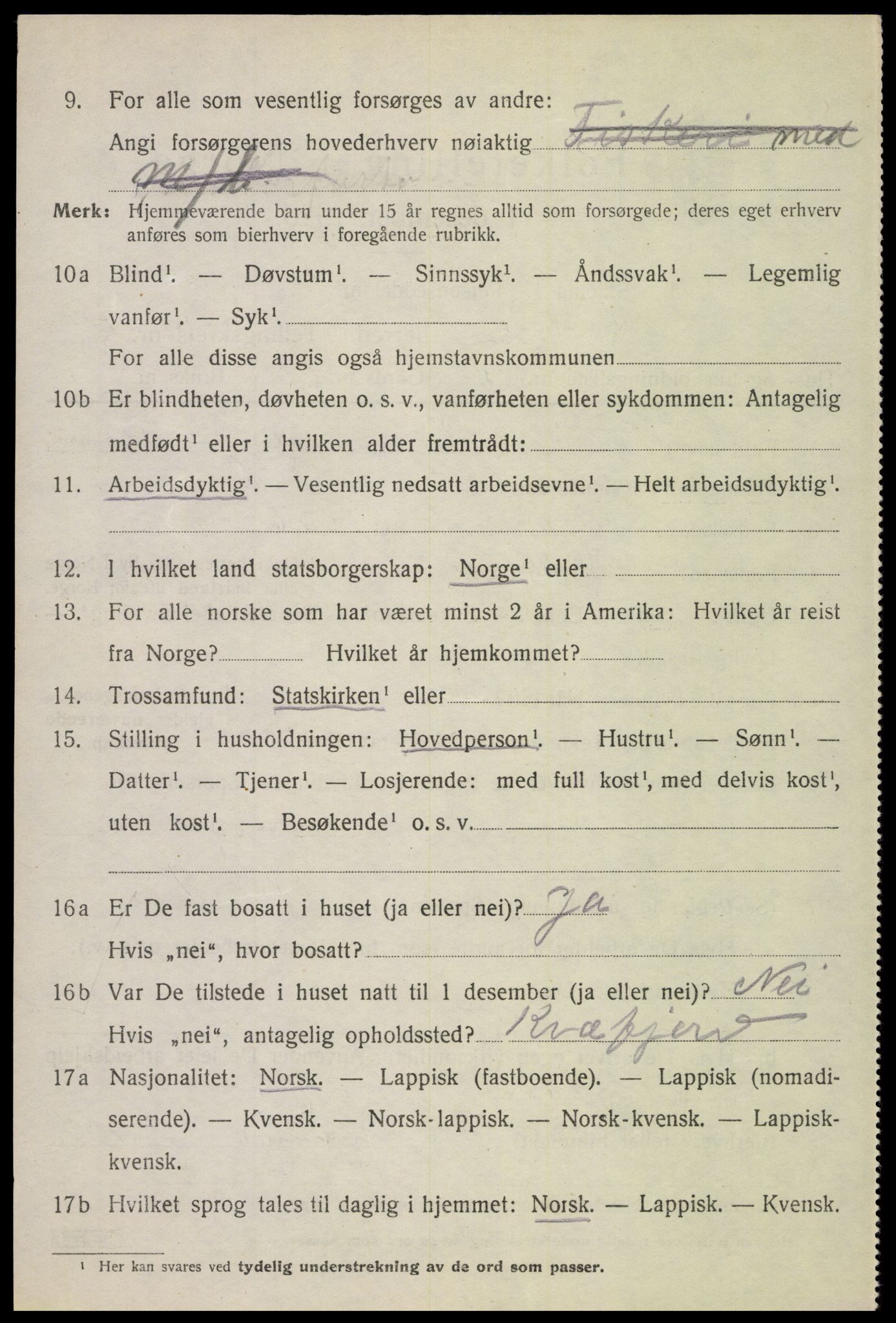 SAT, 1920 census for Hadsel, 1920, p. 21455