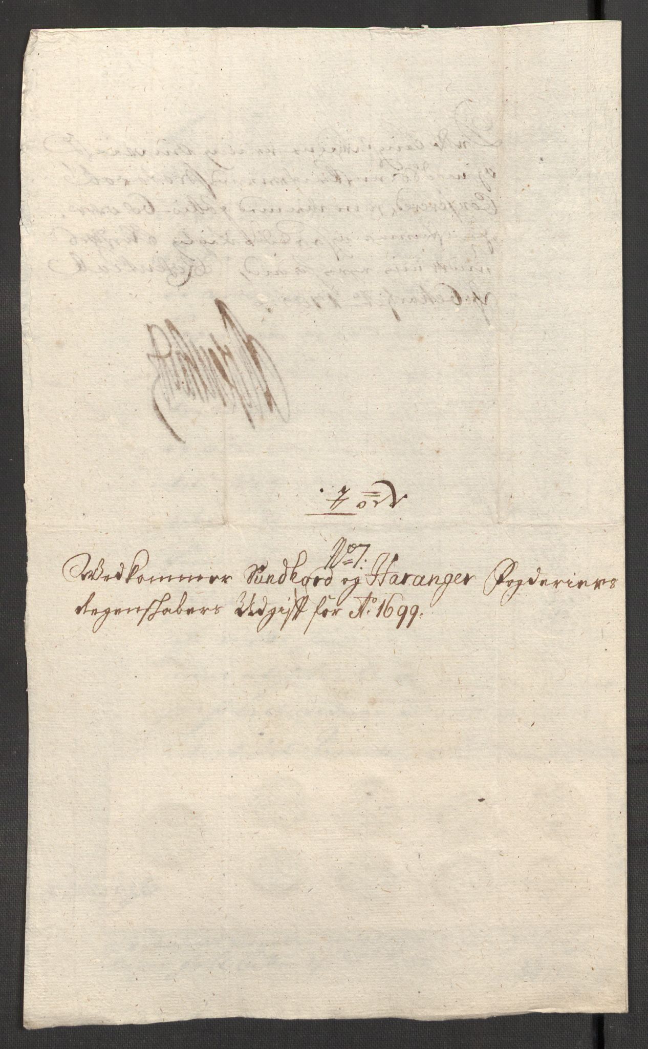 Rentekammeret inntil 1814, Reviderte regnskaper, Fogderegnskap, AV/RA-EA-4092/R48/L2978: Fogderegnskap Sunnhordland og Hardanger, 1699, p. 387