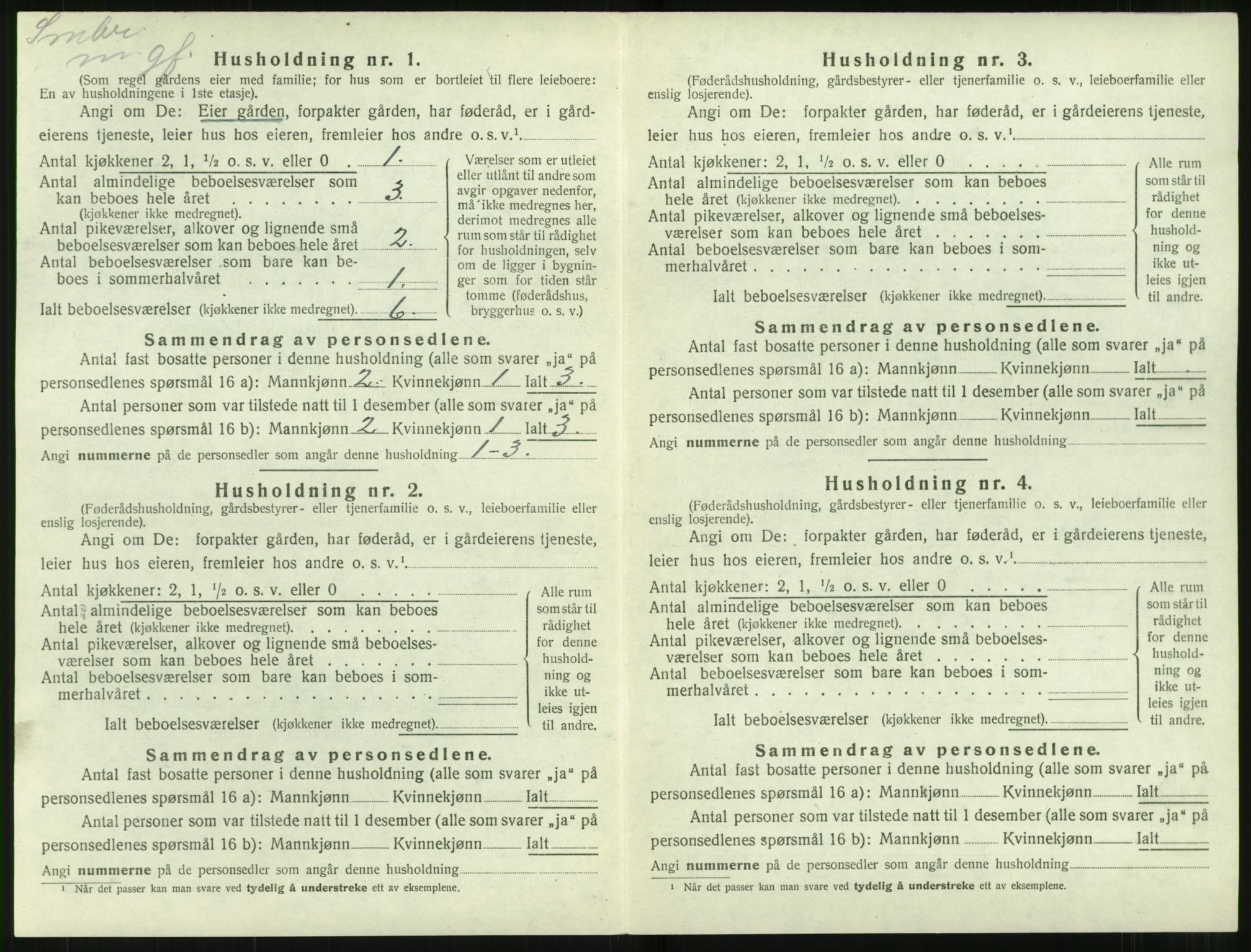 SAT, 1920 census for Stranda, 1920, p. 202