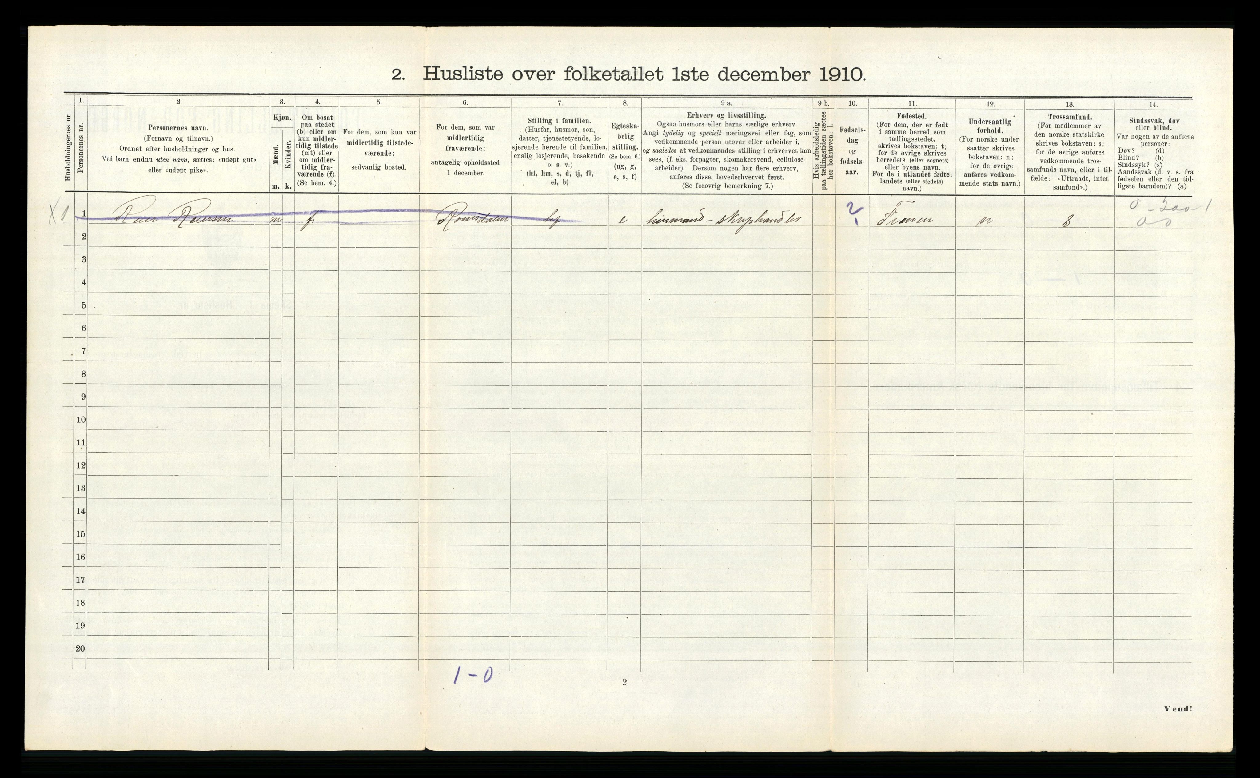 RA, 1910 census for Kvernes, 1910, p. 179