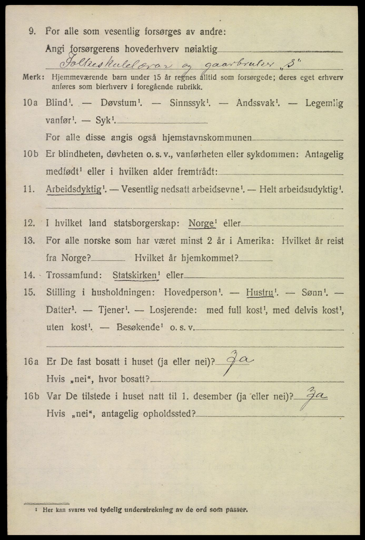 SAK, 1920 census for Hylestad, 1920, p. 767