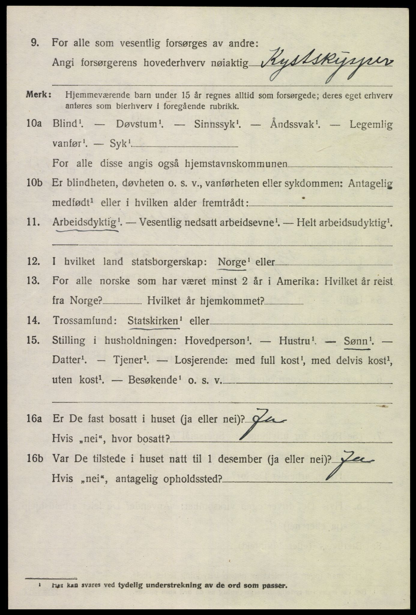 SAK, 1920 census for Sør-Audnedal, 1920, p. 4548