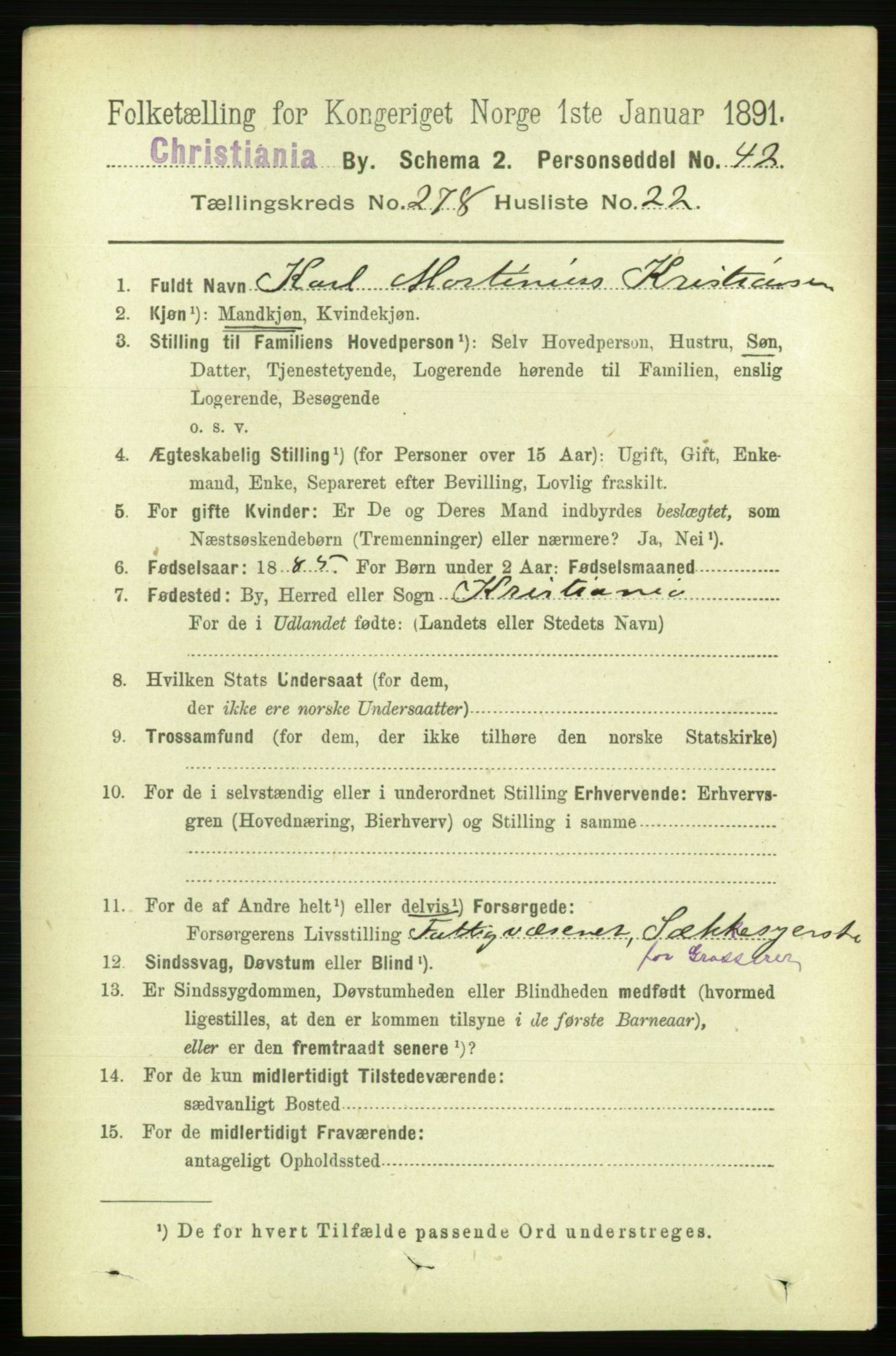RA, 1891 census for 0301 Kristiania, 1891, p. 169190
