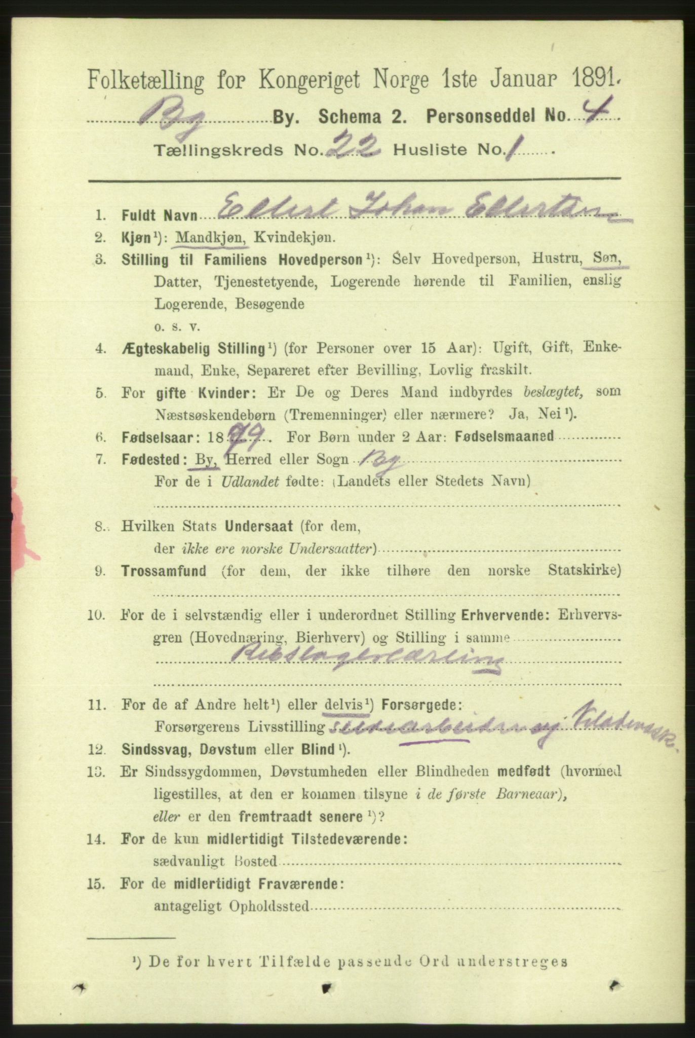 RA, 1891 Census for 1301 Bergen, 1891, p. 30025