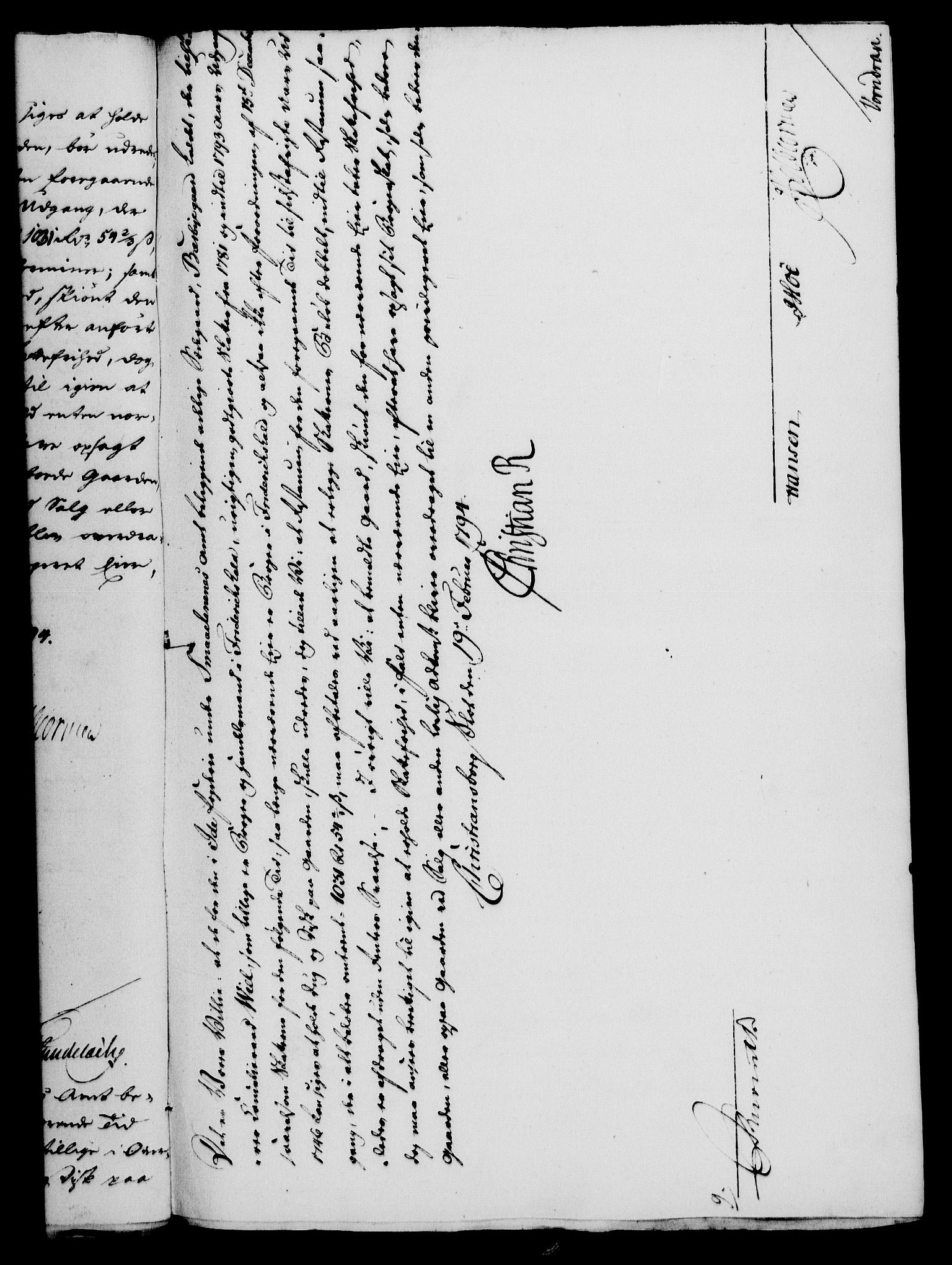 Rentekammeret, Kammerkanselliet, RA/EA-3111/G/Gf/Gfa/L0076: Norsk relasjons- og resolusjonsprotokoll (merket RK 52.76), 1794, p. 105