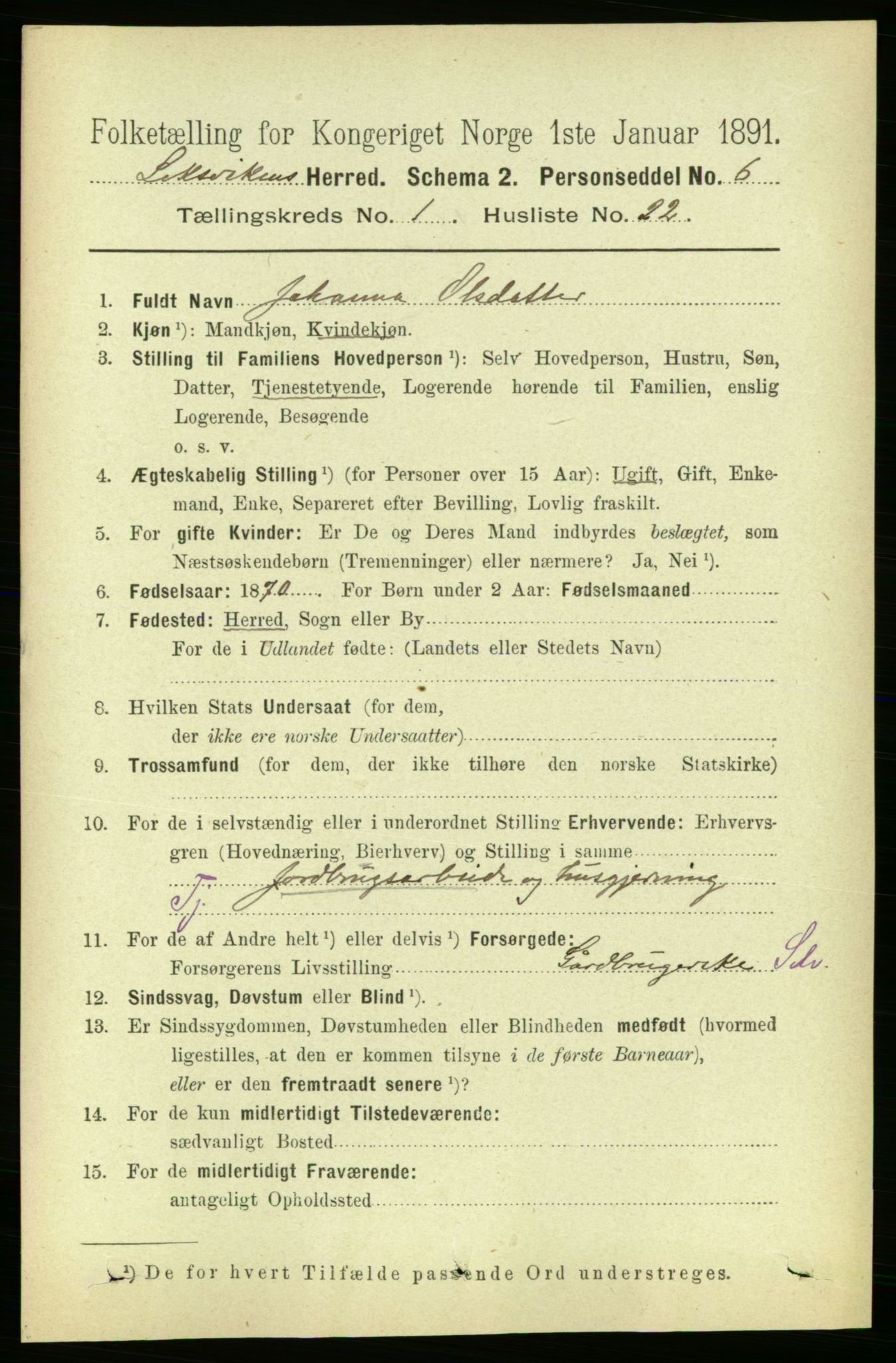 RA, 1891 census for 1718 Leksvik, 1891, p. 256