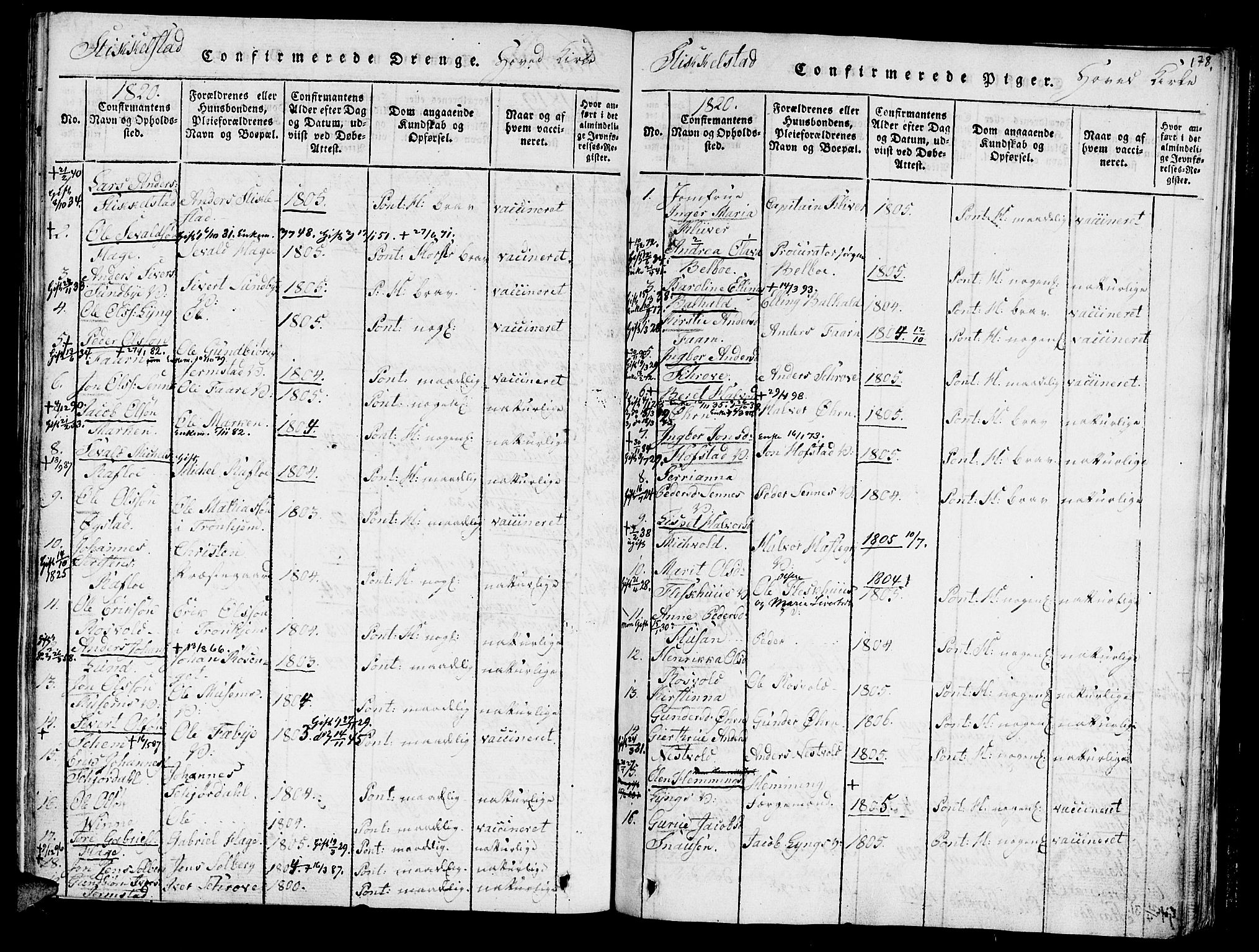 Ministerialprotokoller, klokkerbøker og fødselsregistre - Nord-Trøndelag, SAT/A-1458/723/L0234: Parish register (official) no. 723A05 /1, 1816-1840, p. 178