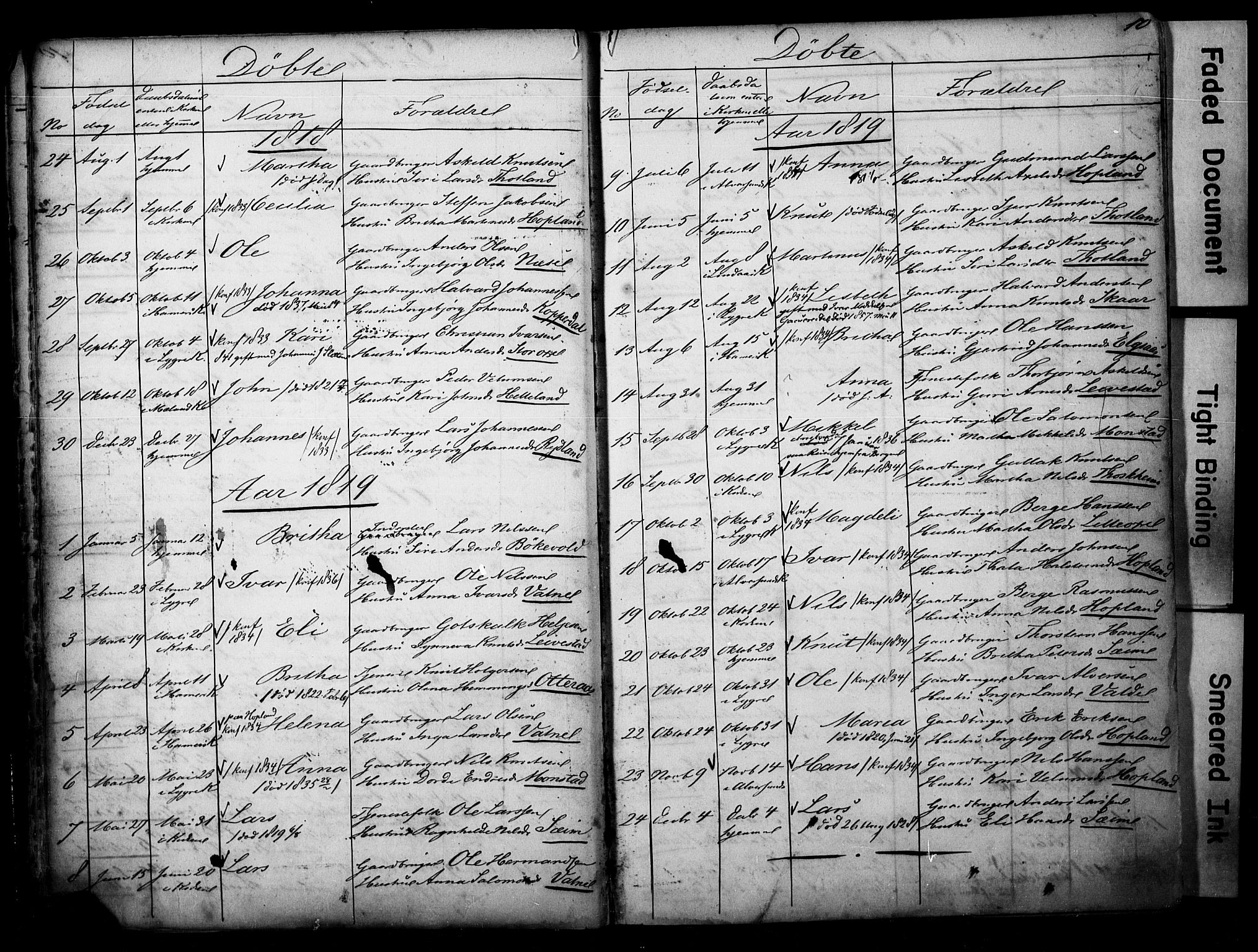 Alversund Sokneprestembete, SAB/A-73901/H/Ha/Hab: Parish register (copy) no. D 1, 1800-1870, p. 10