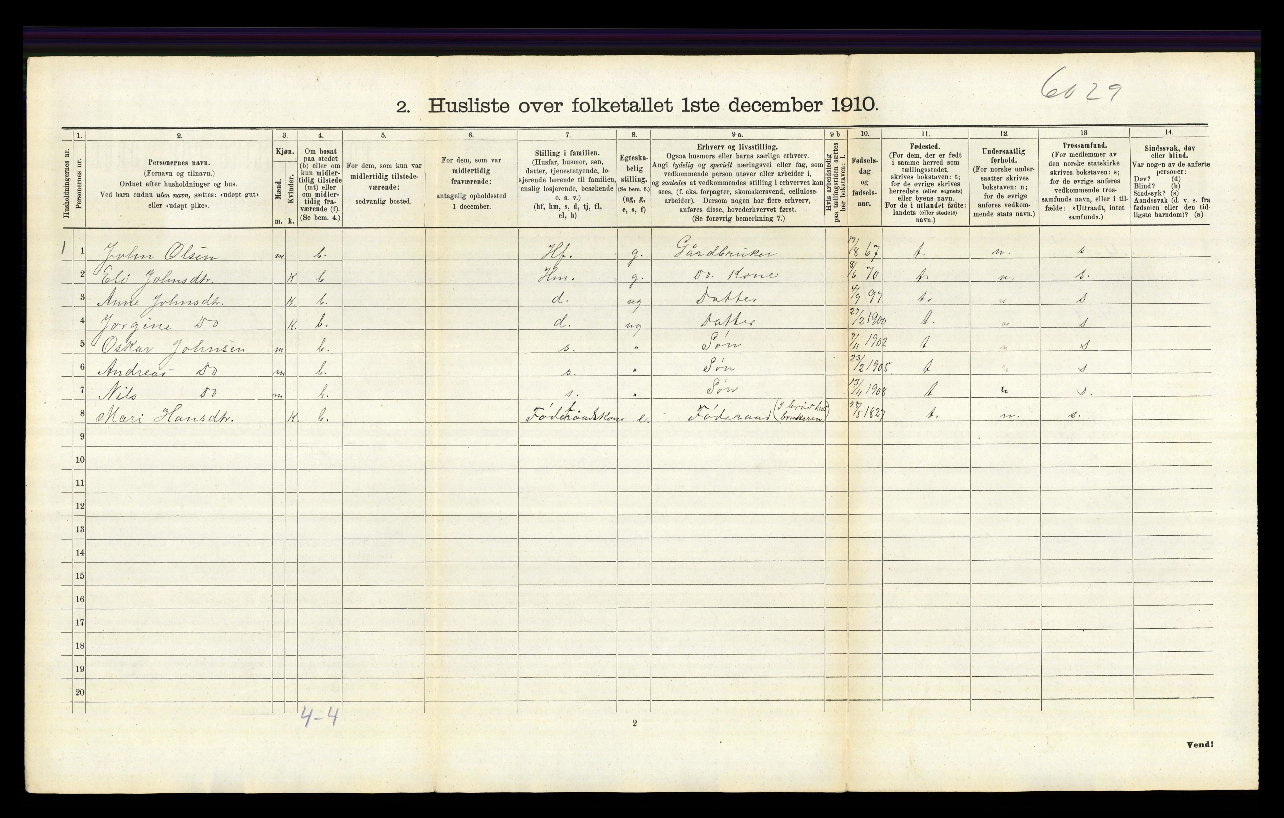 RA, 1910 census for Østre Gausdal, 1910, p. 843