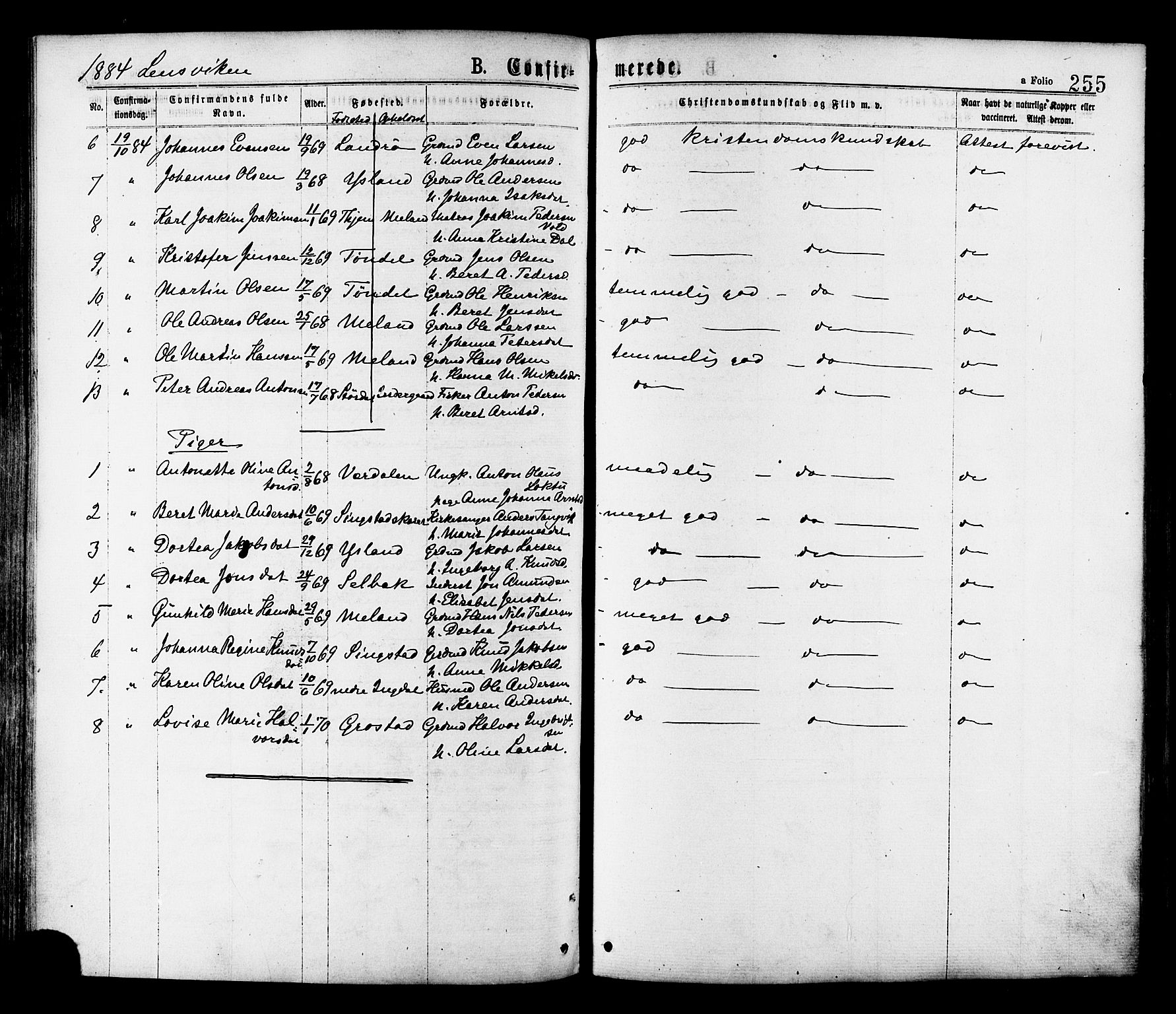 Ministerialprotokoller, klokkerbøker og fødselsregistre - Sør-Trøndelag, SAT/A-1456/646/L0613: Parish register (official) no. 646A11, 1870-1884, p. 255