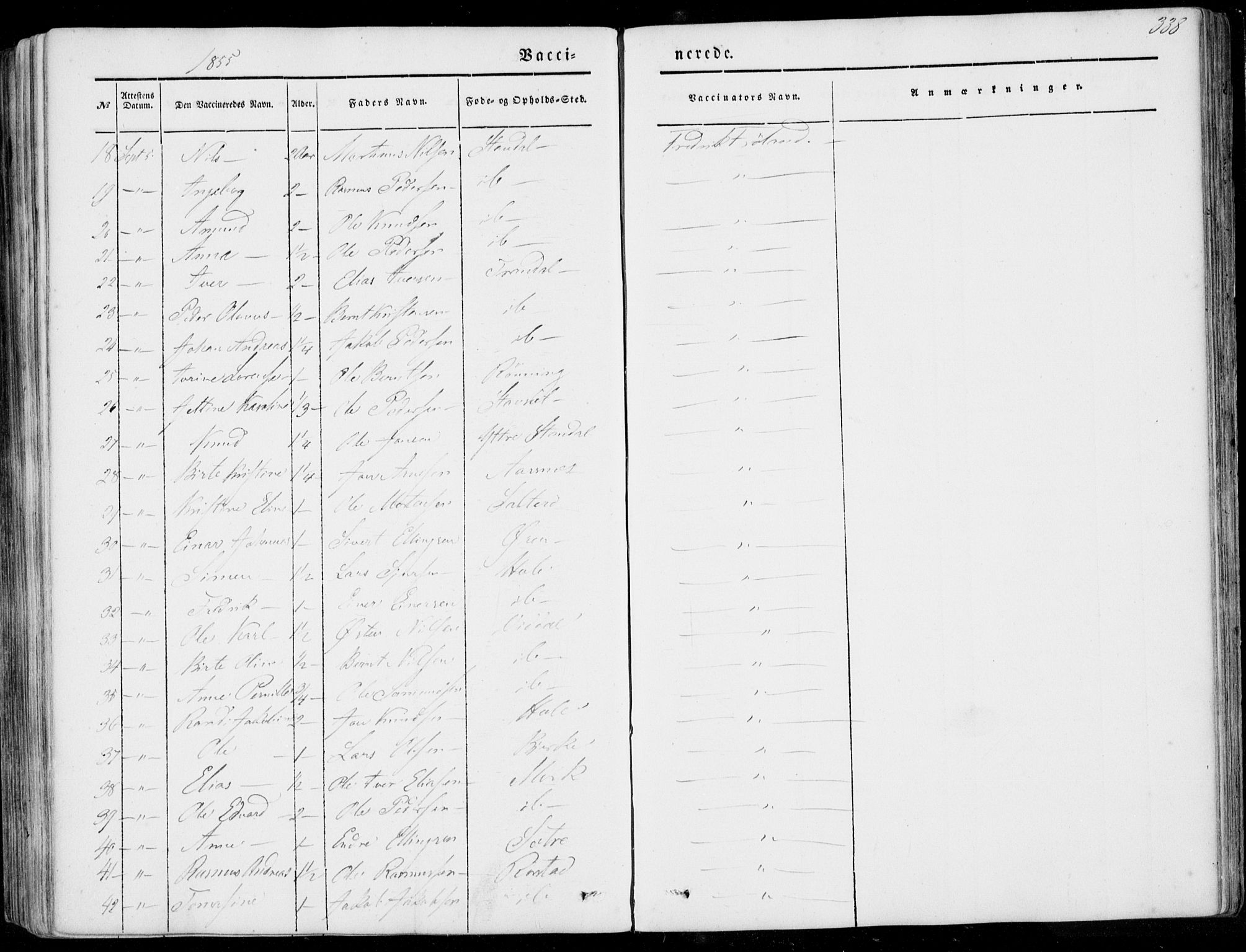 Ministerialprotokoller, klokkerbøker og fødselsregistre - Møre og Romsdal, AV/SAT-A-1454/515/L0209: Parish register (official) no. 515A05, 1847-1868, p. 338