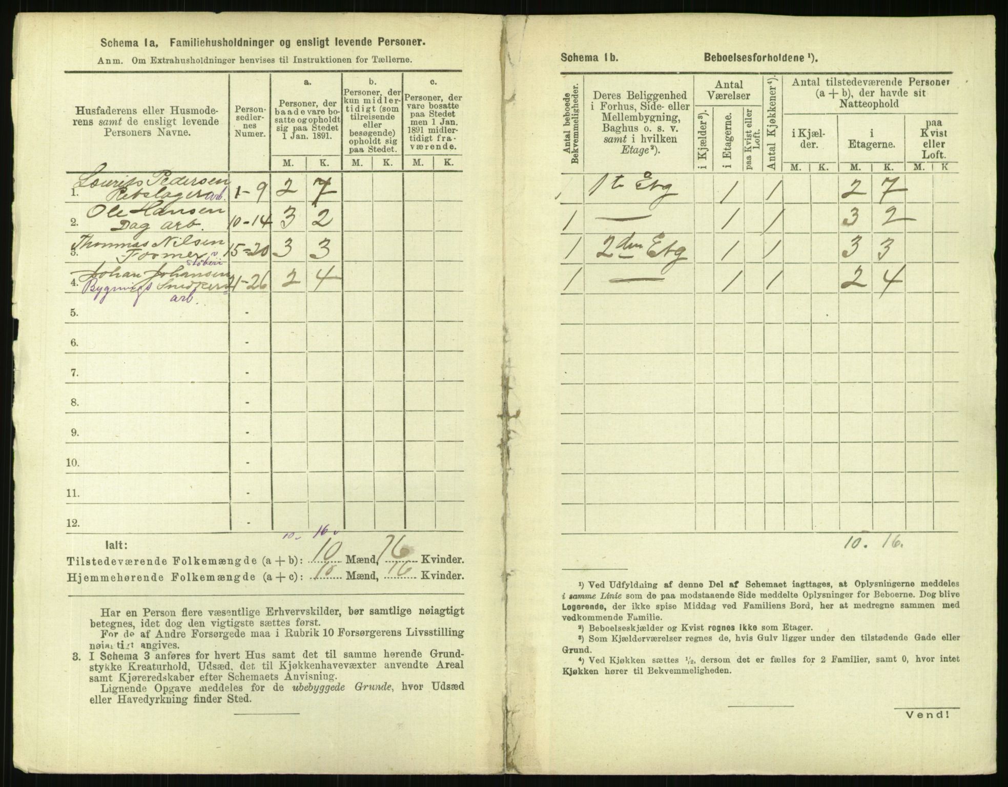 RA, 1891 census for 0301 Kristiania, 1891, p. 116121