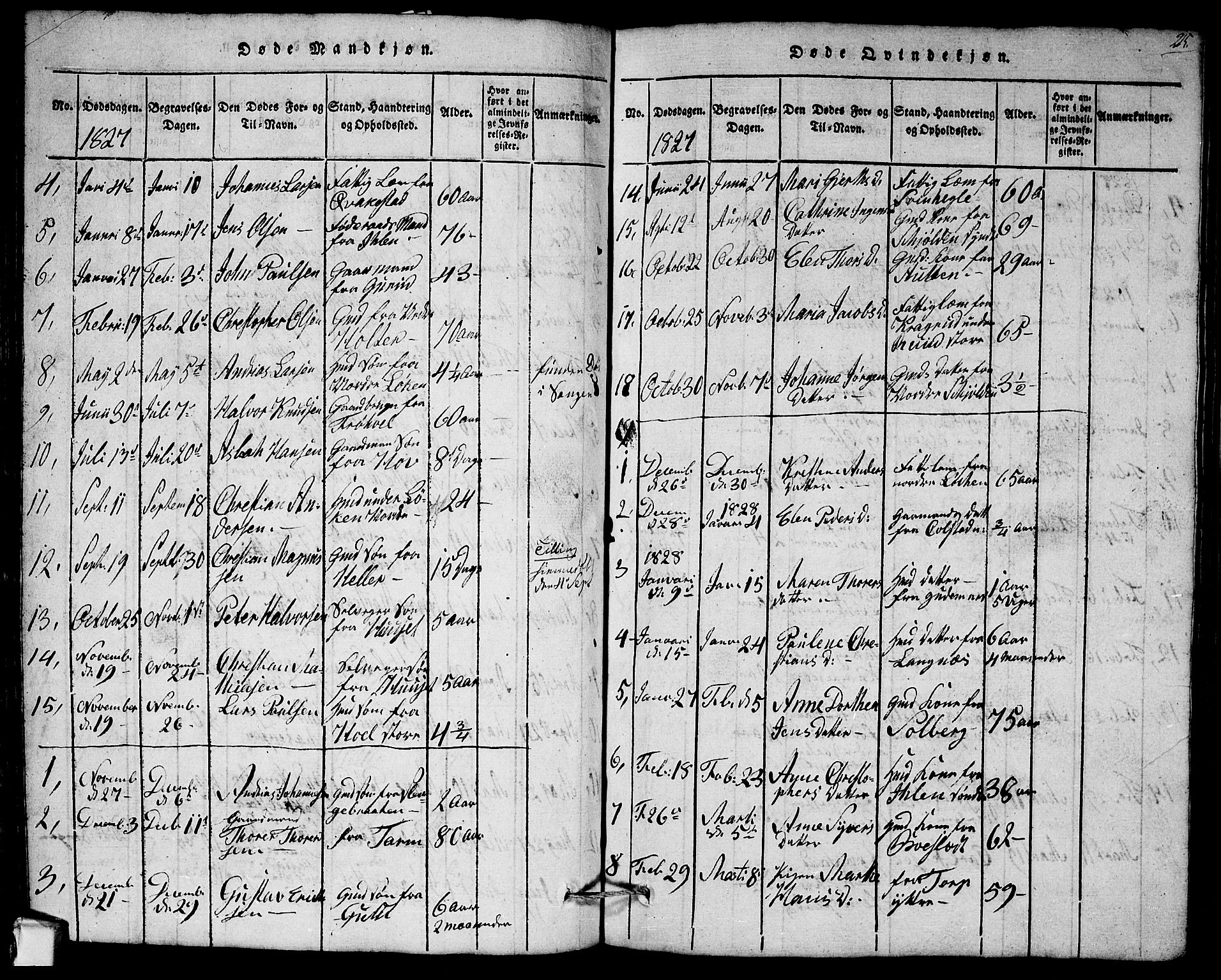 Askim prestekontor Kirkebøker, AV/SAO-A-10900/G/Ga/L0001: Parish register (copy) no. 1, 1817-1846, p. 214-215