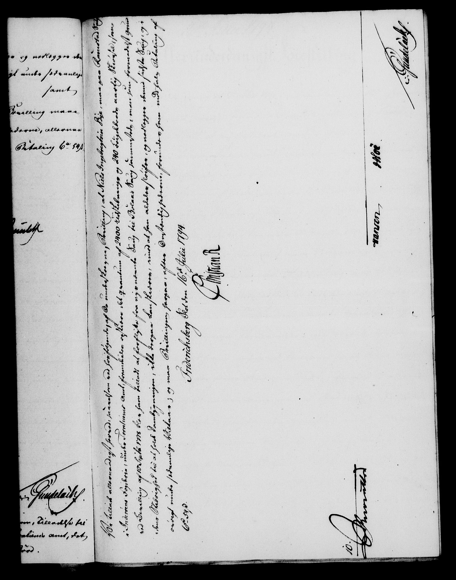 Rentekammeret, Kammerkanselliet, RA/EA-3111/G/Gf/Gfa/L0076: Norsk relasjons- og resolusjonsprotokoll (merket RK 52.76), 1794, p. 263