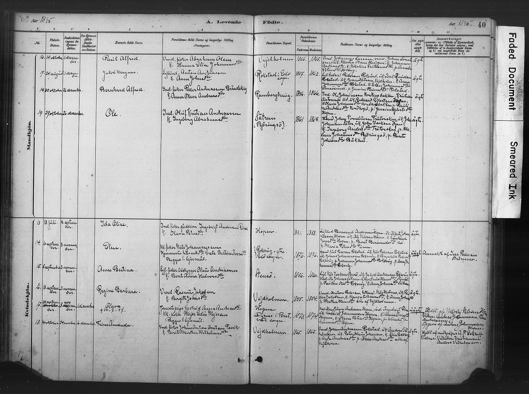 Ministerialprotokoller, klokkerbøker og fødselsregistre - Møre og Romsdal, SAT/A-1454/583/L0954: Parish register (official) no. 583A01, 1880-1906, p. 40