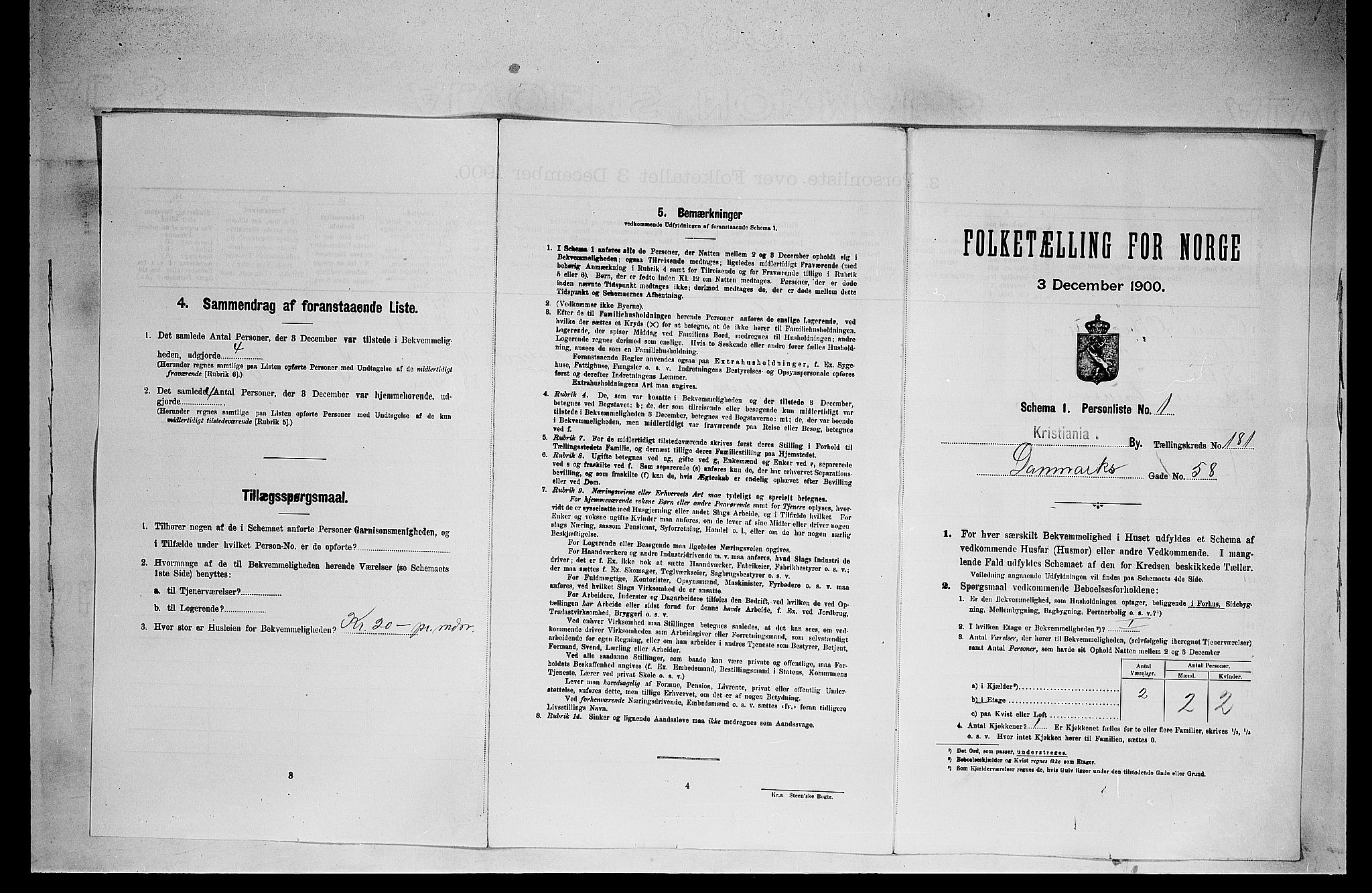 SAO, 1900 census for Kristiania, 1900, p. 15382