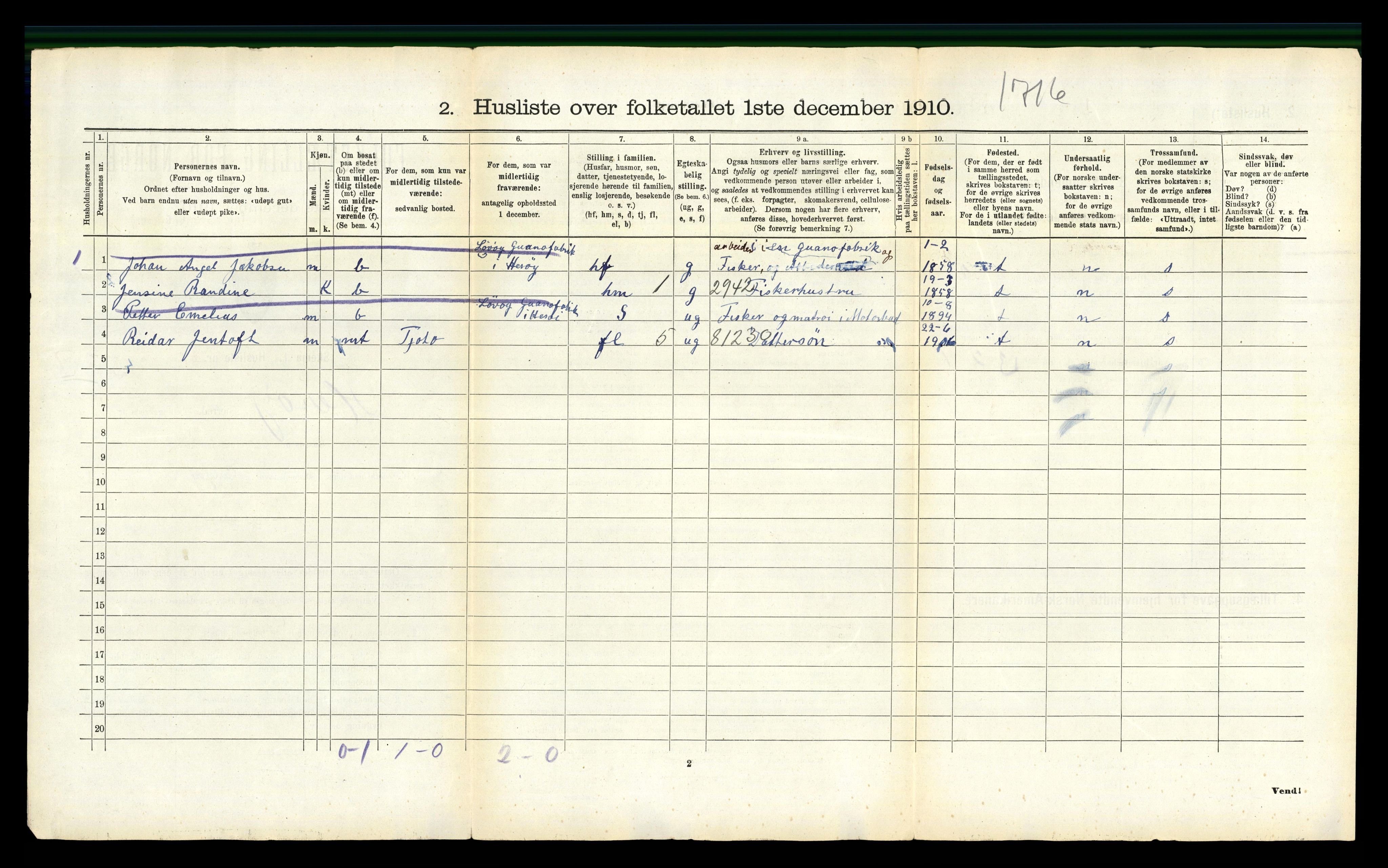 RA, 1910 census for Herøy, 1910, p. 96