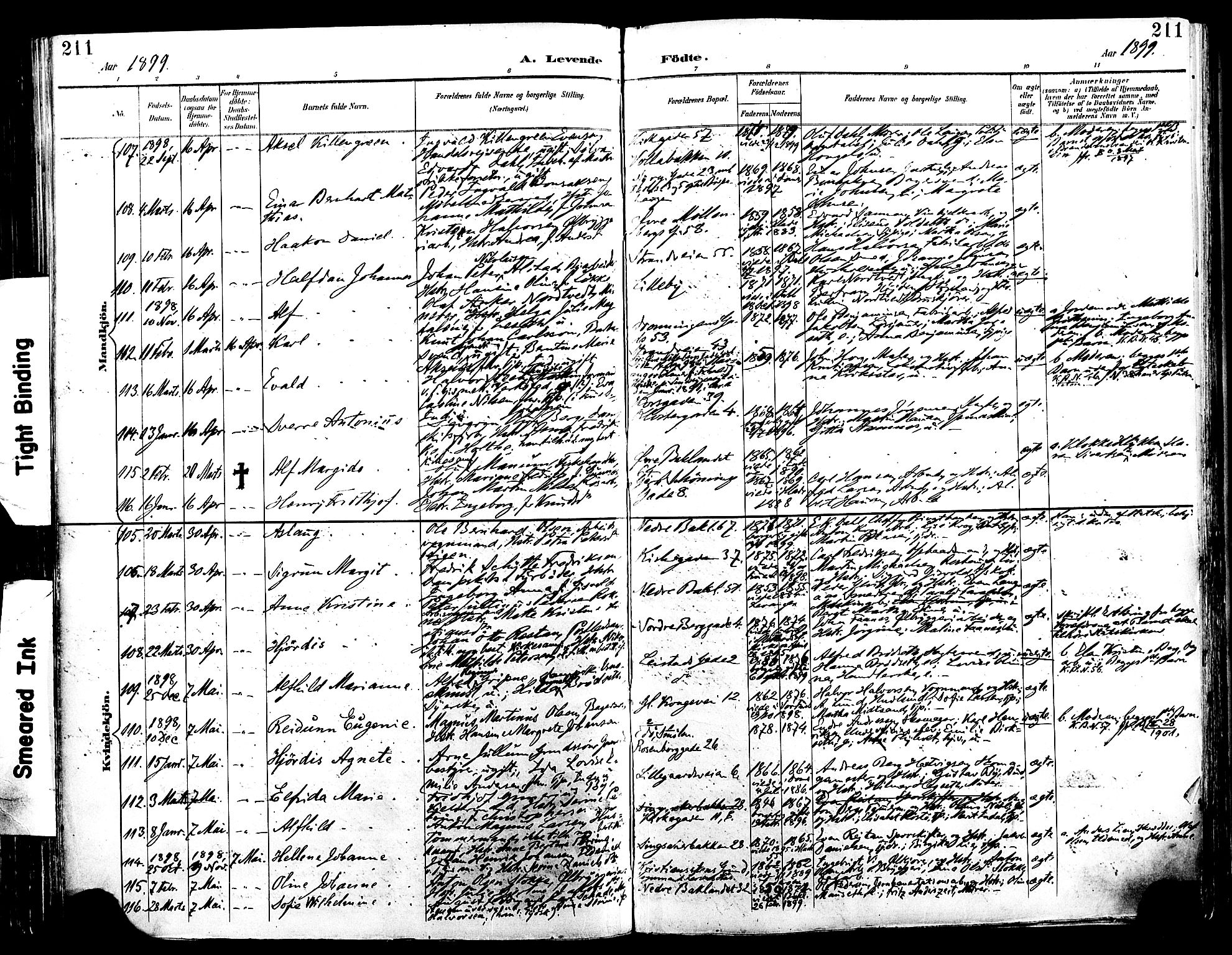Ministerialprotokoller, klokkerbøker og fødselsregistre - Sør-Trøndelag, SAT/A-1456/604/L0197: Parish register (official) no. 604A18, 1893-1900, p. 211