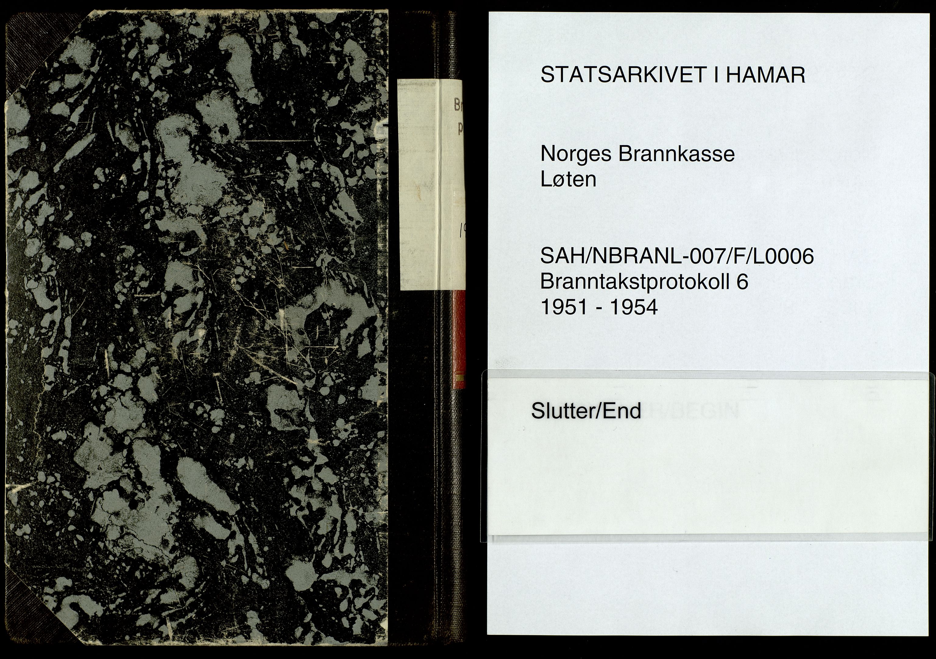 Norges Brannkasse, Løten, SAH/NBRANL-007/F/L0006: Branntakstprotokoll, 1951-1954