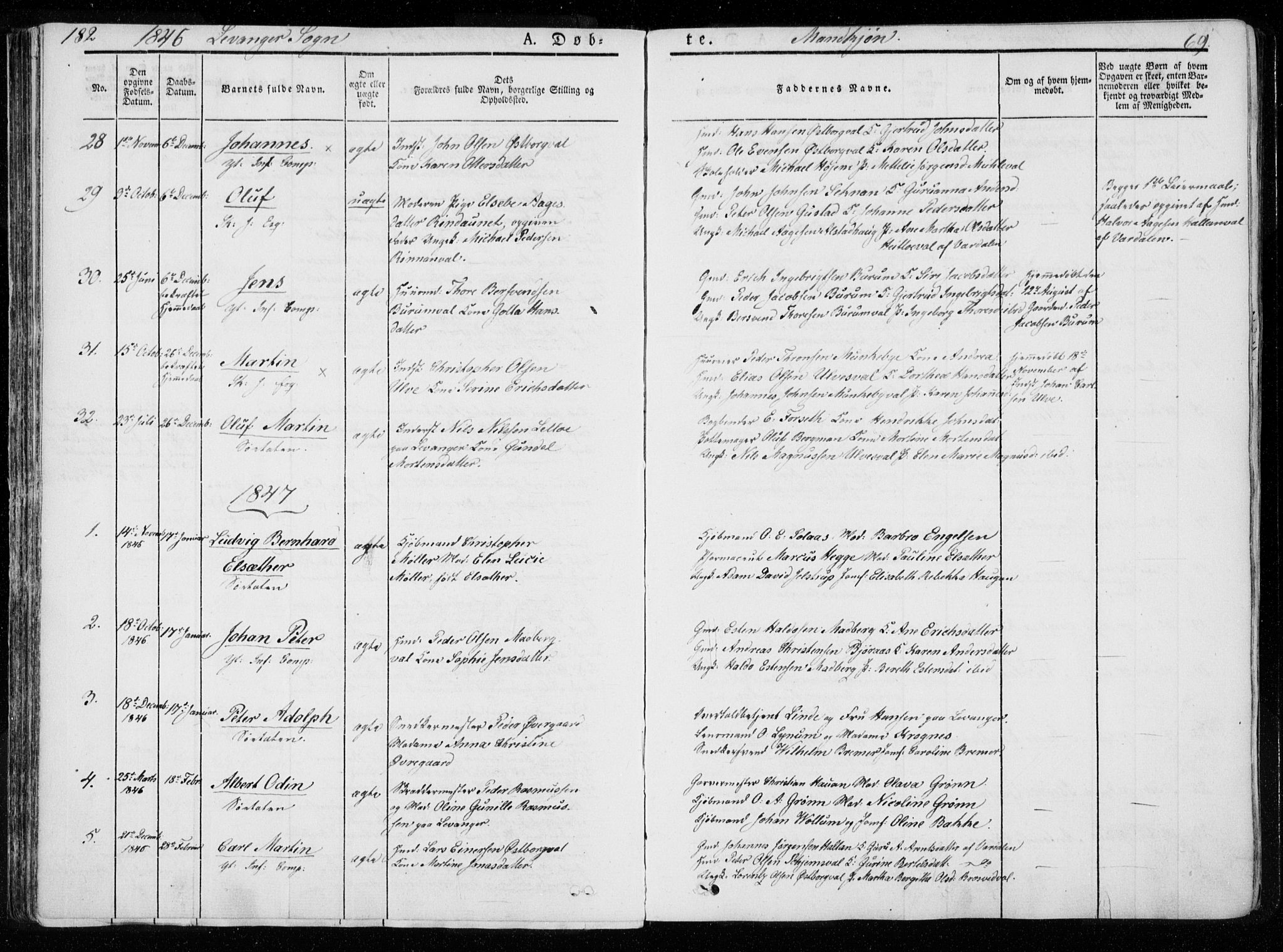 Ministerialprotokoller, klokkerbøker og fødselsregistre - Nord-Trøndelag, AV/SAT-A-1458/720/L0183: Parish register (official) no. 720A01, 1836-1855, p. 69