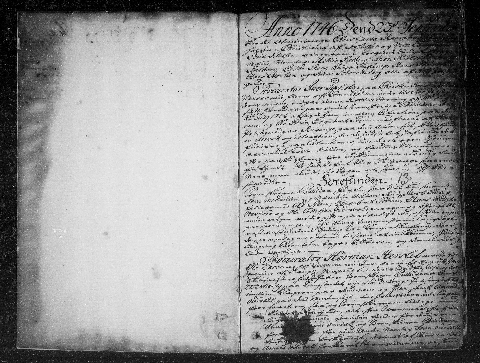 Christiania lagting, SAO/A-11131/F/Fa/L0014: Tingbok, 1746-1757, p. 0b-1a