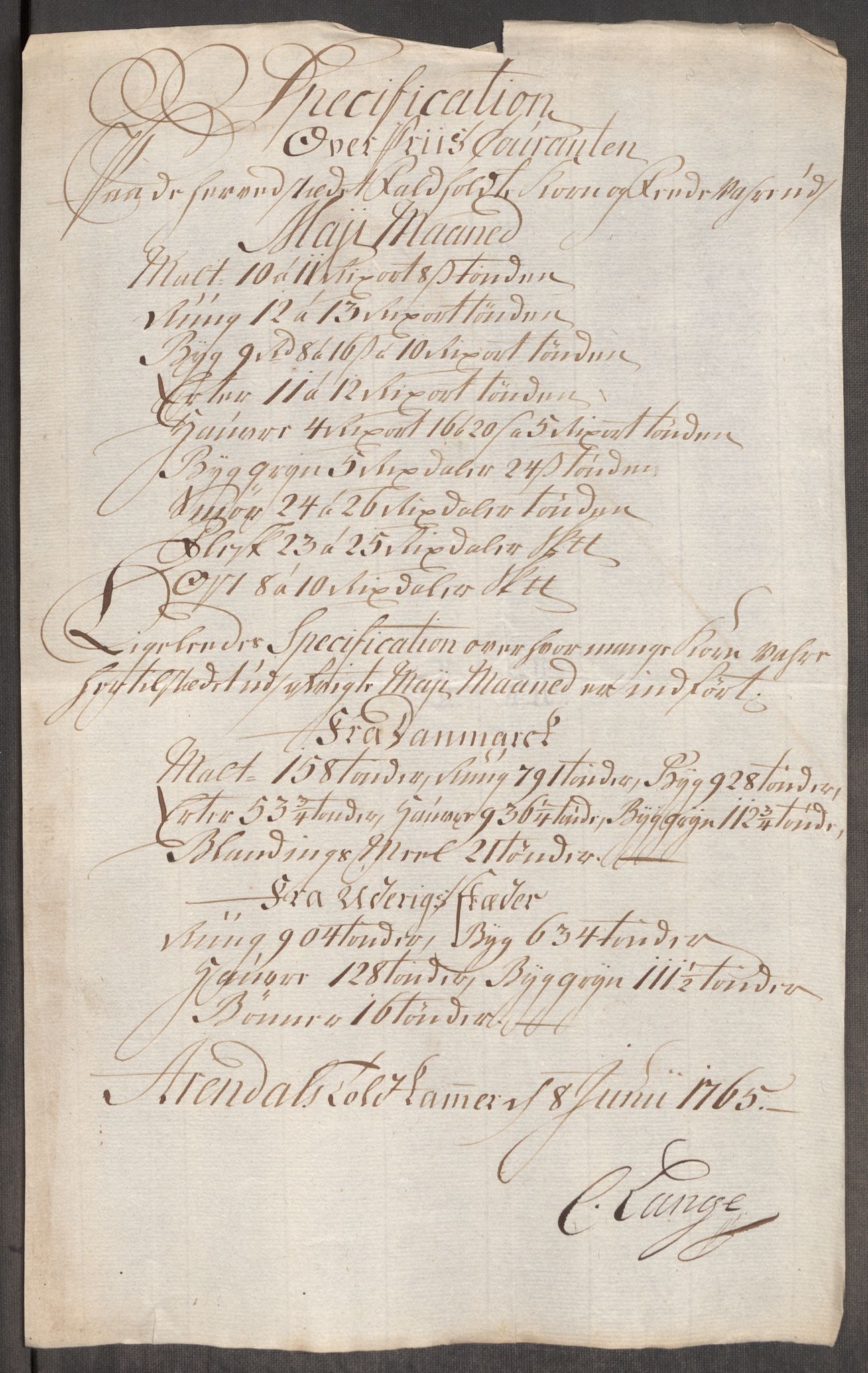 Rentekammeret inntil 1814, Realistisk ordnet avdeling, RA/EA-4070/Oe/L0008: [Ø1]: Priskuranter, 1764-1768, p. 439