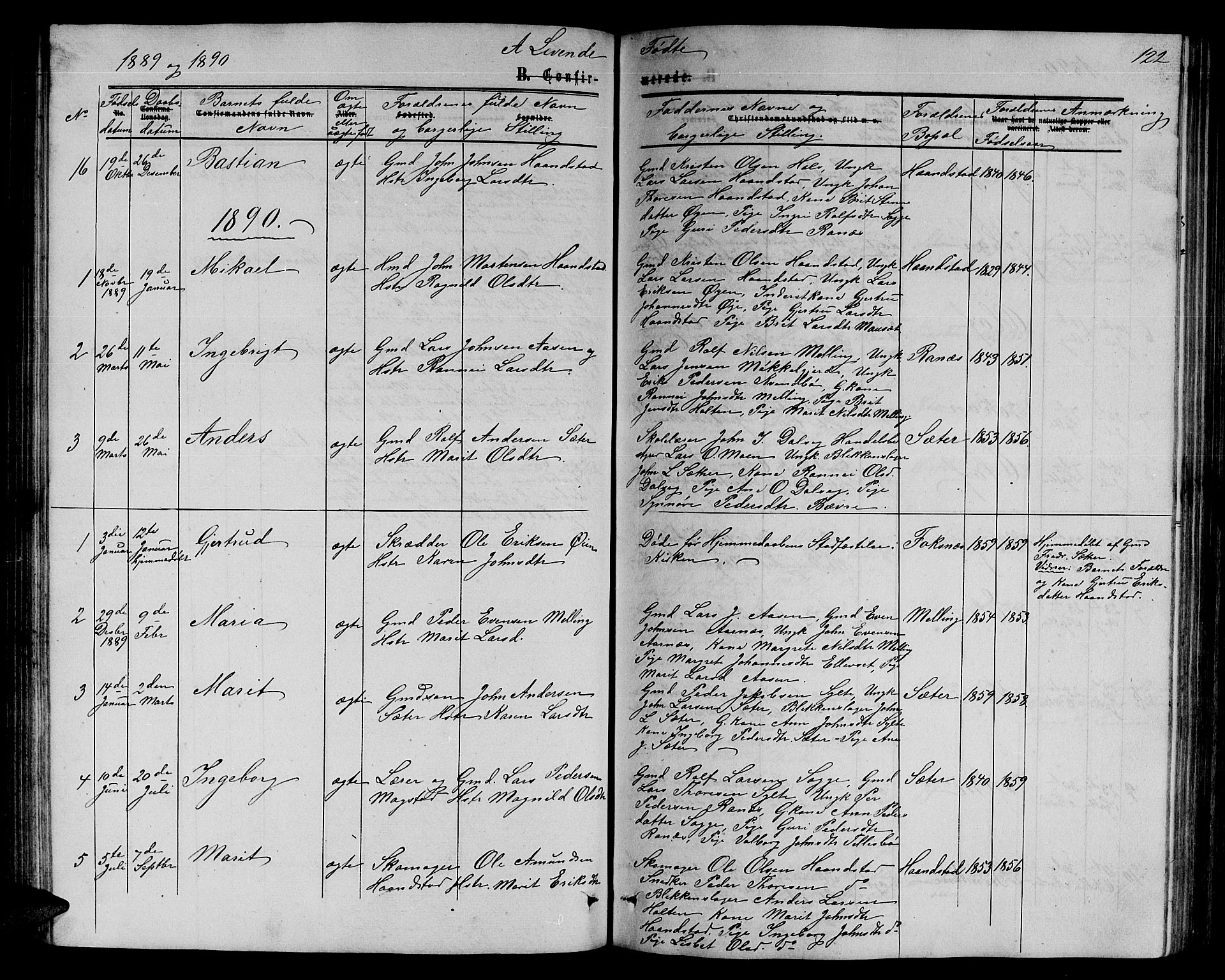 Ministerialprotokoller, klokkerbøker og fødselsregistre - Møre og Romsdal, SAT/A-1454/595/L1051: Parish register (copy) no. 595C03, 1866-1891, p. 122