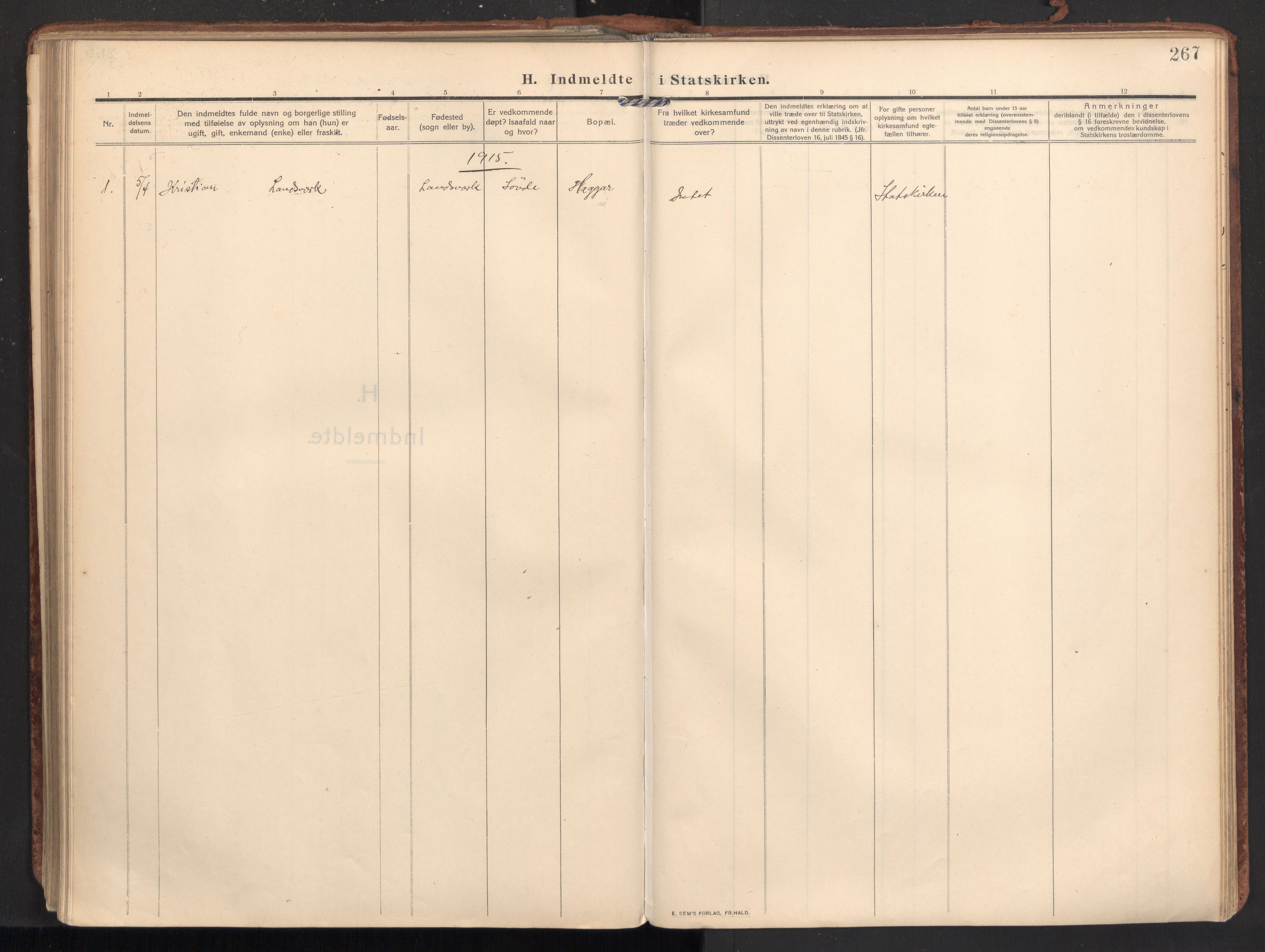 Ministerialprotokoller, klokkerbøker og fødselsregistre - Møre og Romsdal, AV/SAT-A-1454/502/L0026: Parish register (official) no. 502A04, 1909-1933, p. 267