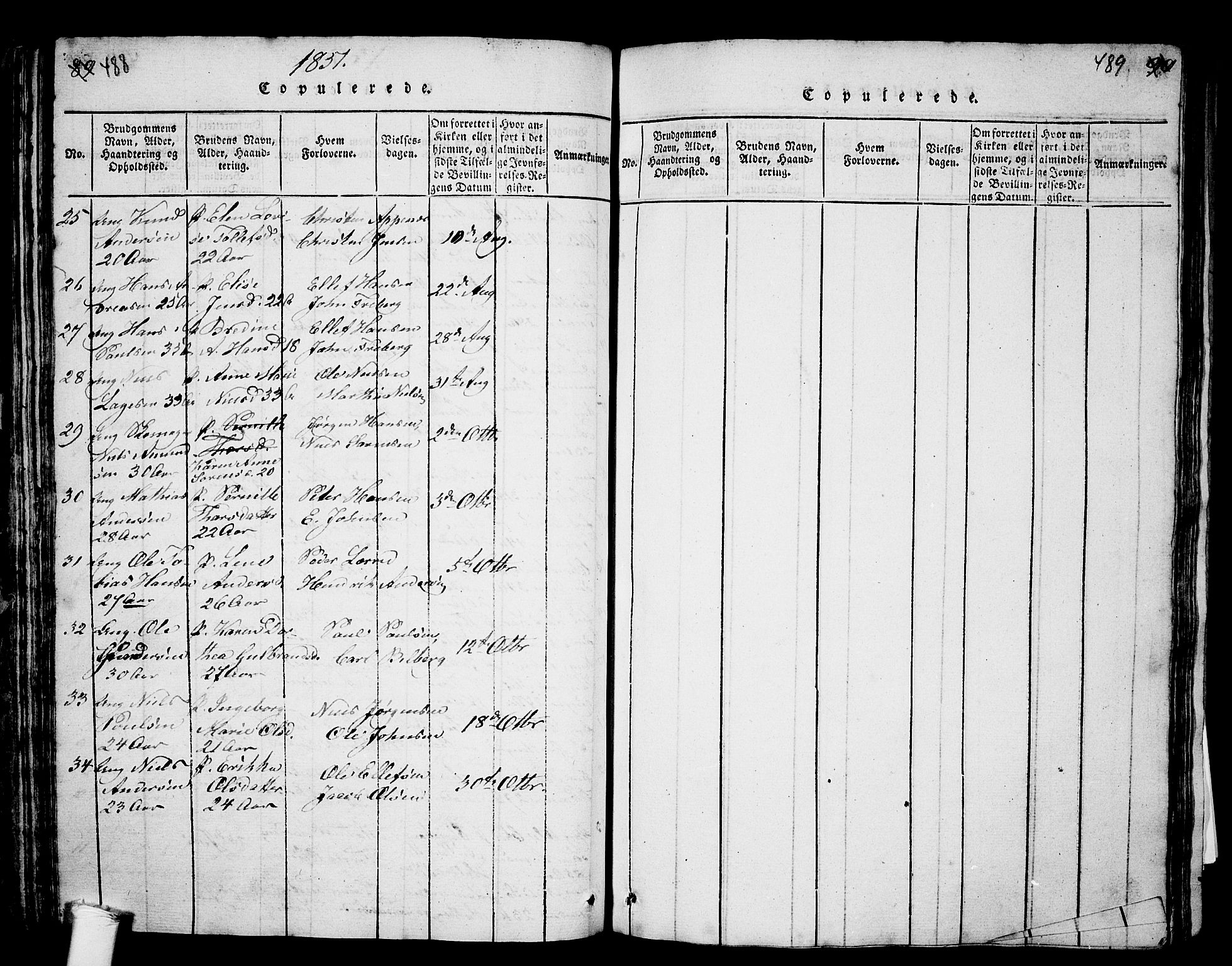 Borre kirkebøker, AV/SAKO-A-338/G/Ga/L0001: Parish register (copy) no. I 1, 1815-1851, p. 488-489