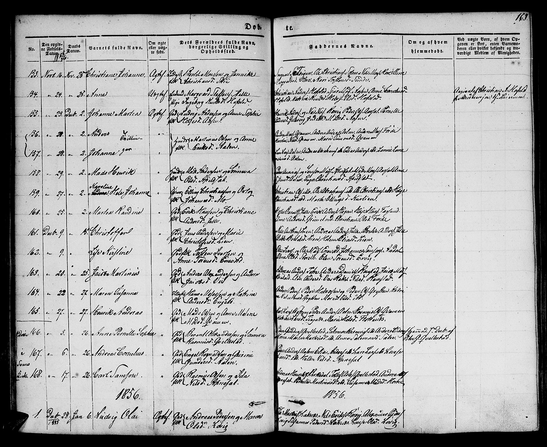 Førde sokneprestembete, SAB/A-79901/H/Haa/Haaa/L0007: Parish register (official) no. A 7, 1843-1860, p. 169