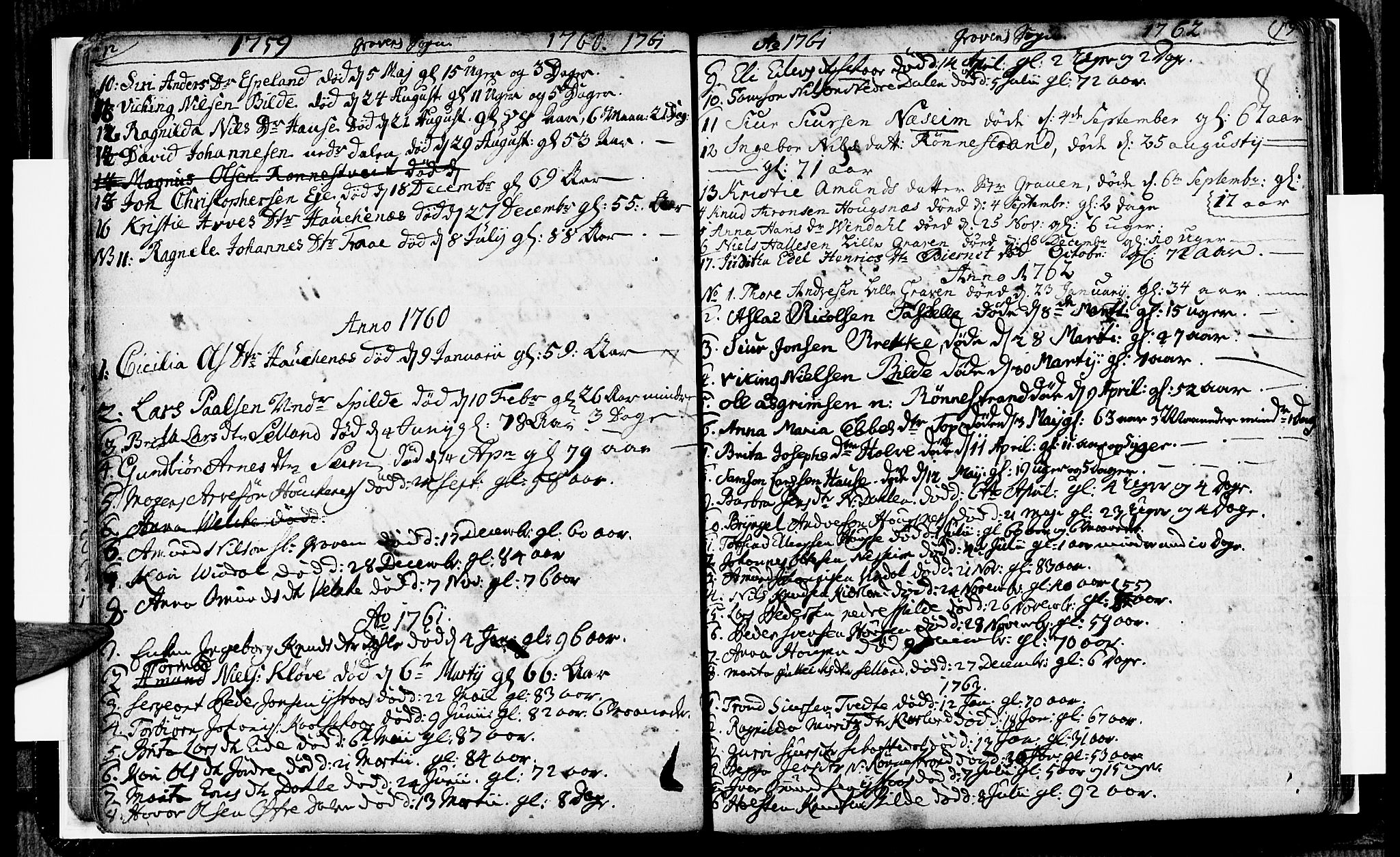 Ulvik sokneprestembete, SAB/A-78801/H/Haa: Parish register (official) no. A 8, 1743-1792, p. 8