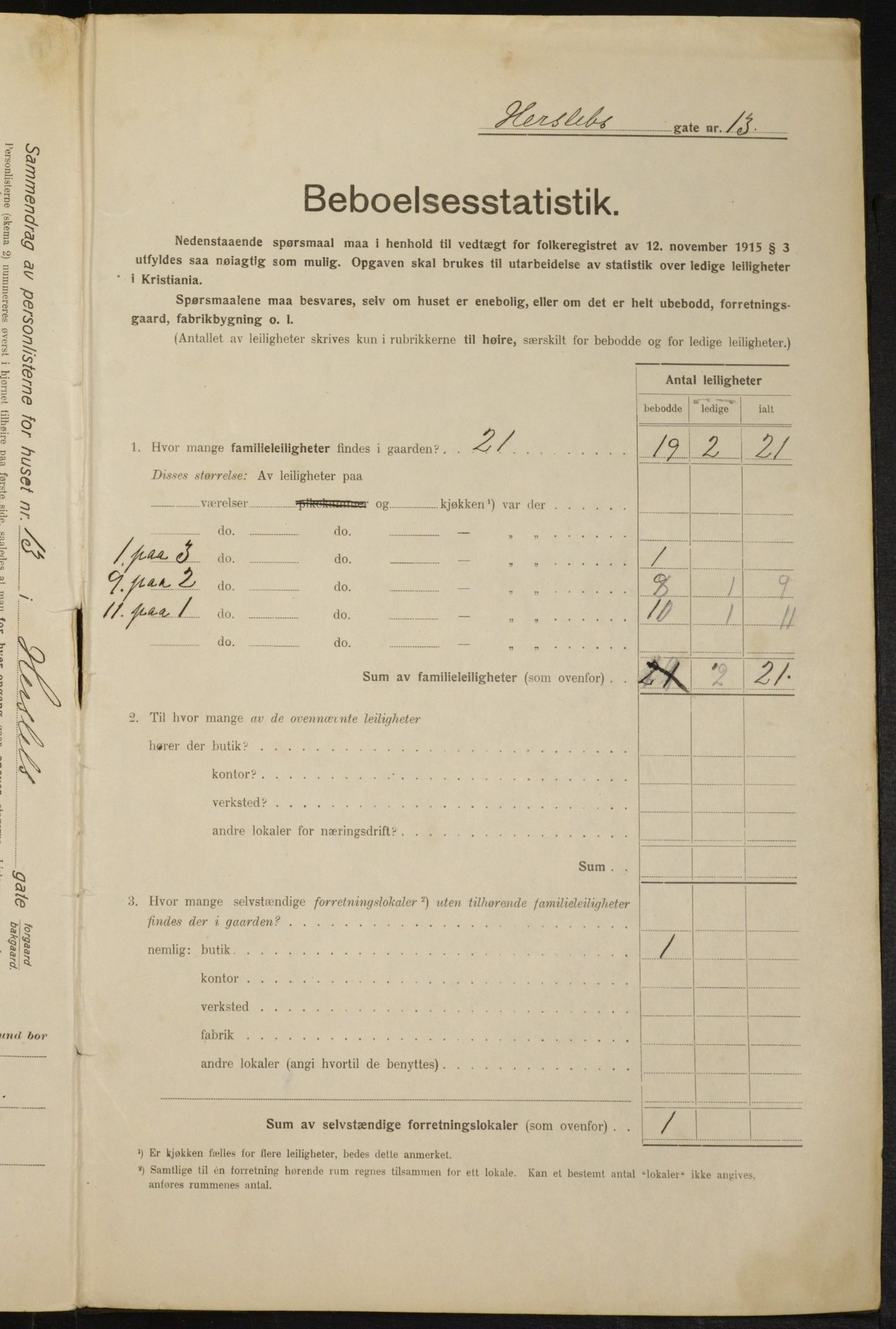 OBA, Municipal Census 1916 for Kristiania, 1916, p. 40065